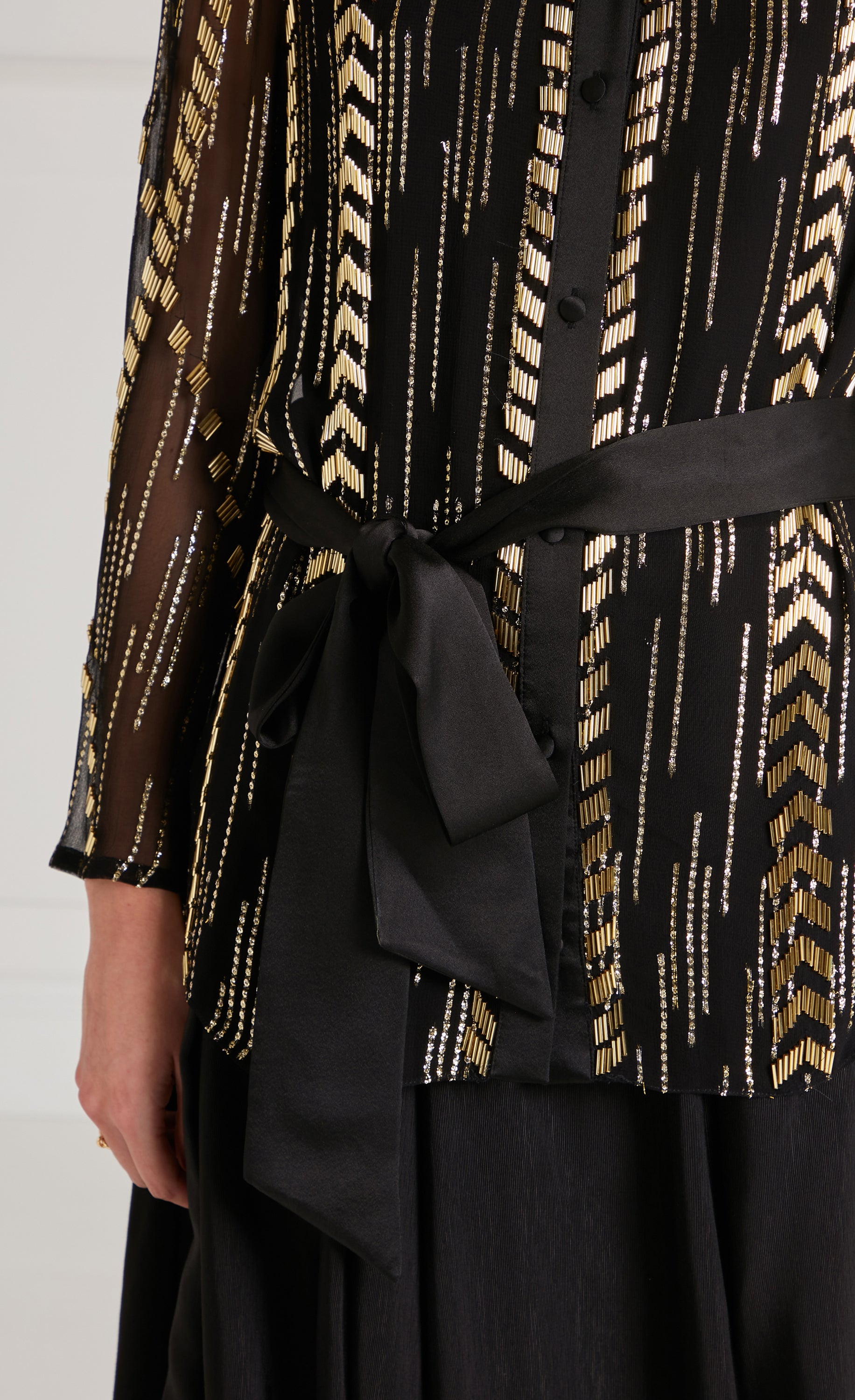Temperley London Viola koszula czarna cekinowa