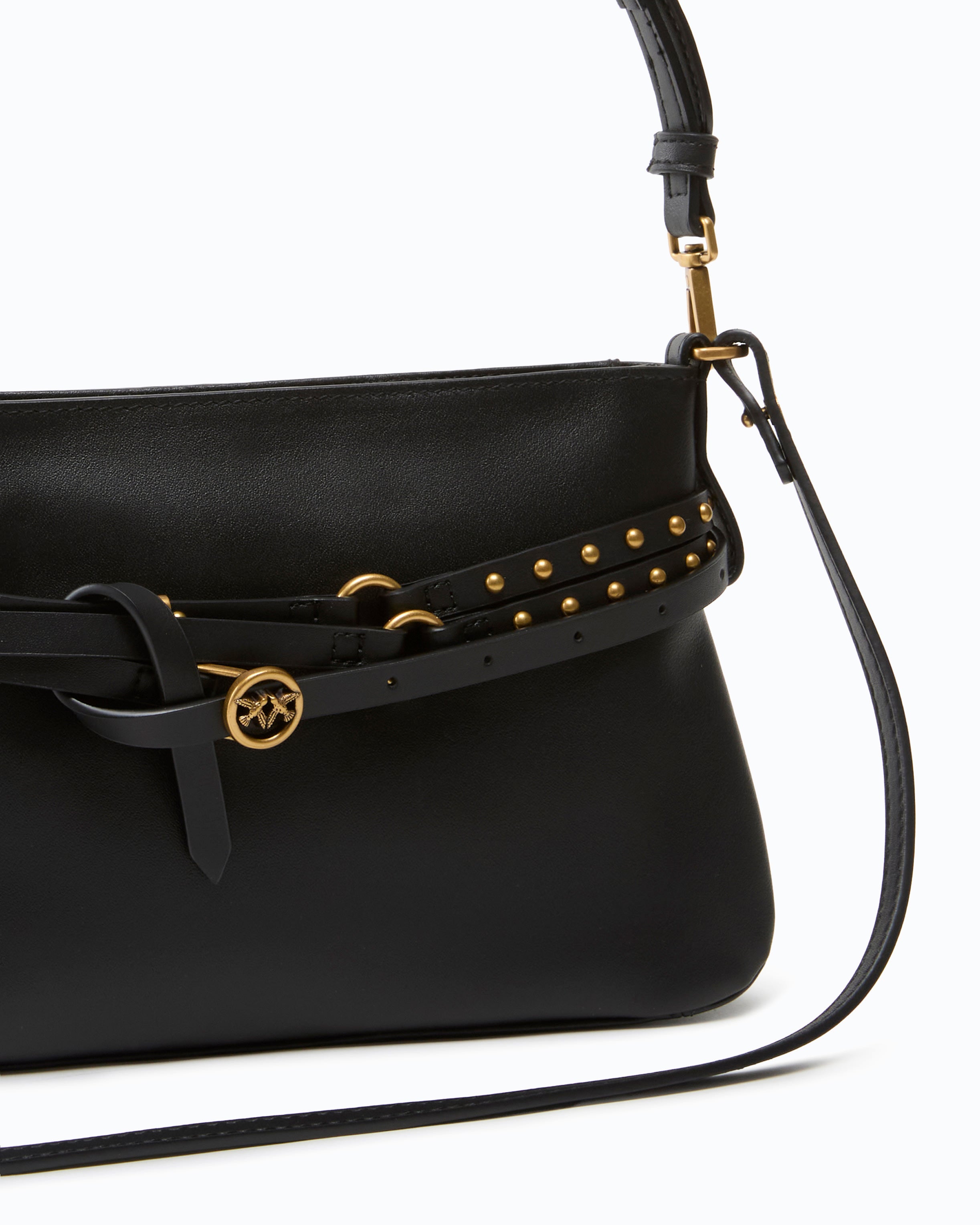 Pinko Belt Bag Mini torebka skórzana czarna