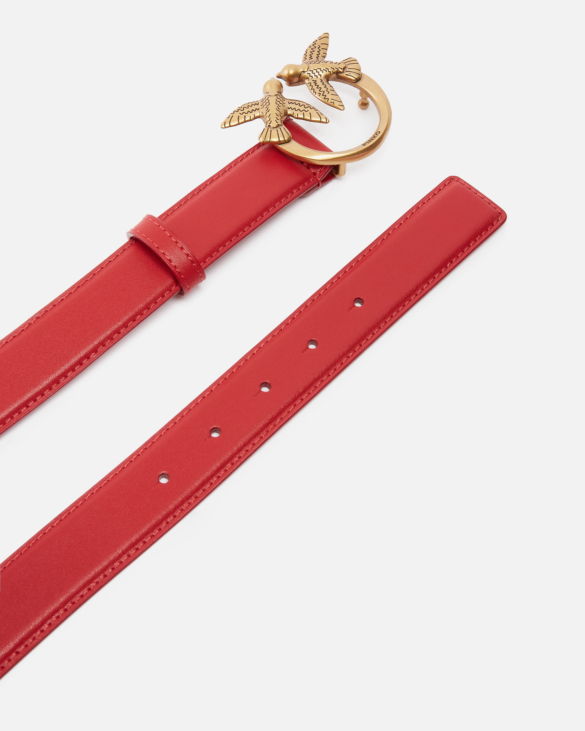 Pinko Love Birds Leather Belt pasek skórzany 3 cm
