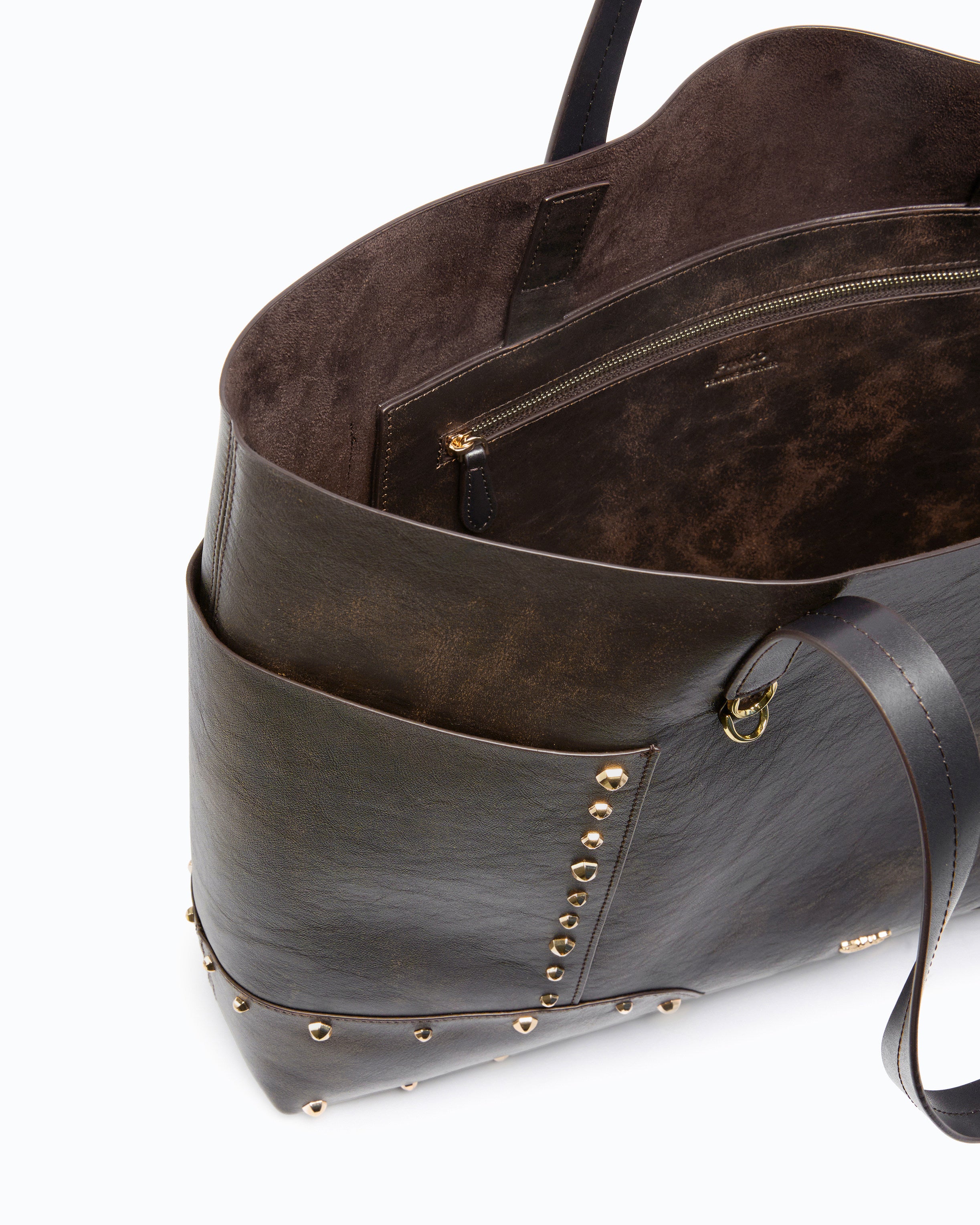 Pinko Tote Bag Studs shopperka skórzana ćwieki
