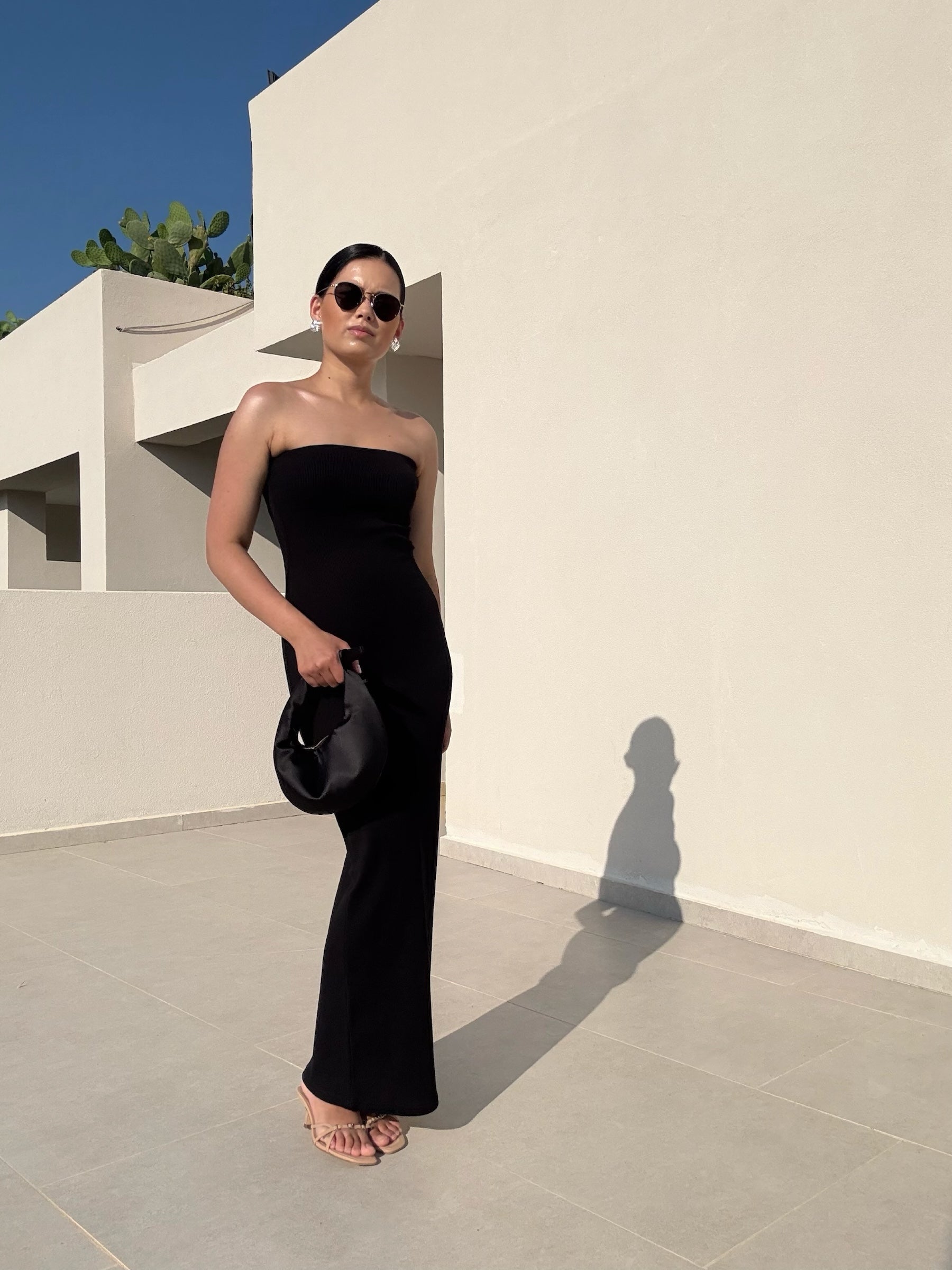 Nudyess Melrose sukienka maxi Black tuba
