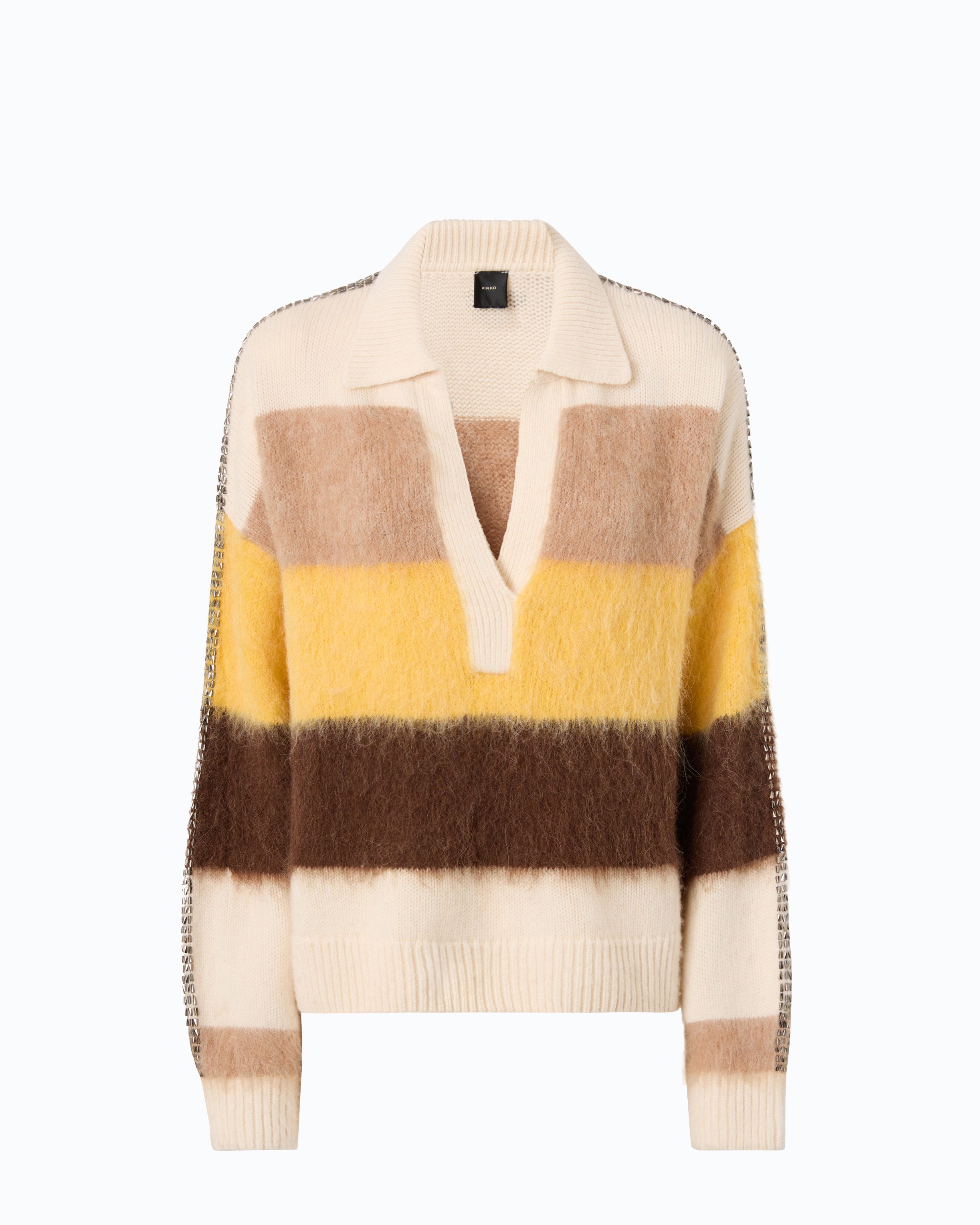 Pinko Strillo Polo Shirt sweter alpaka w paski