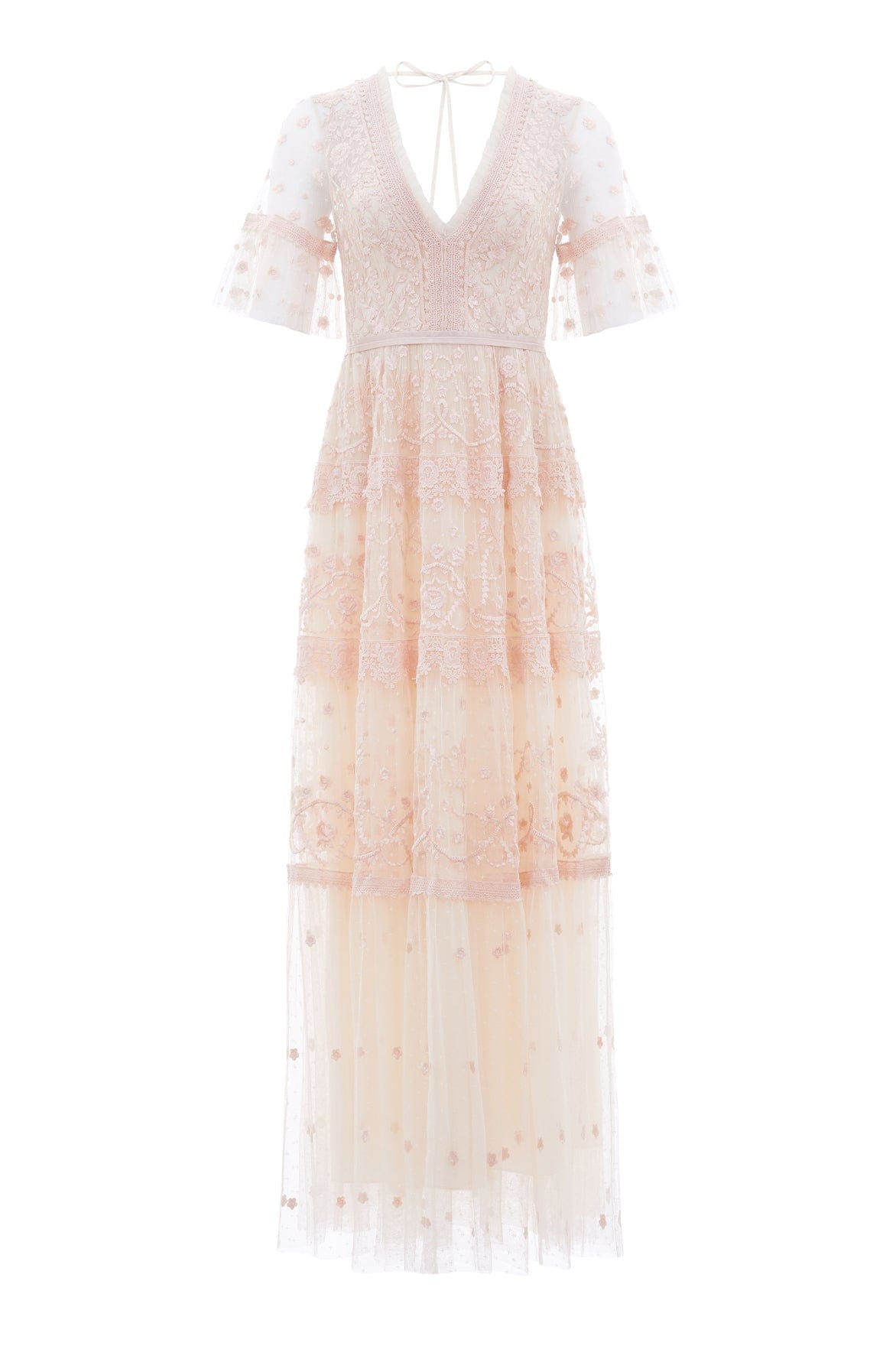Needle & Thread Midsummer Lace Gown sukienka koronkowa kremowa