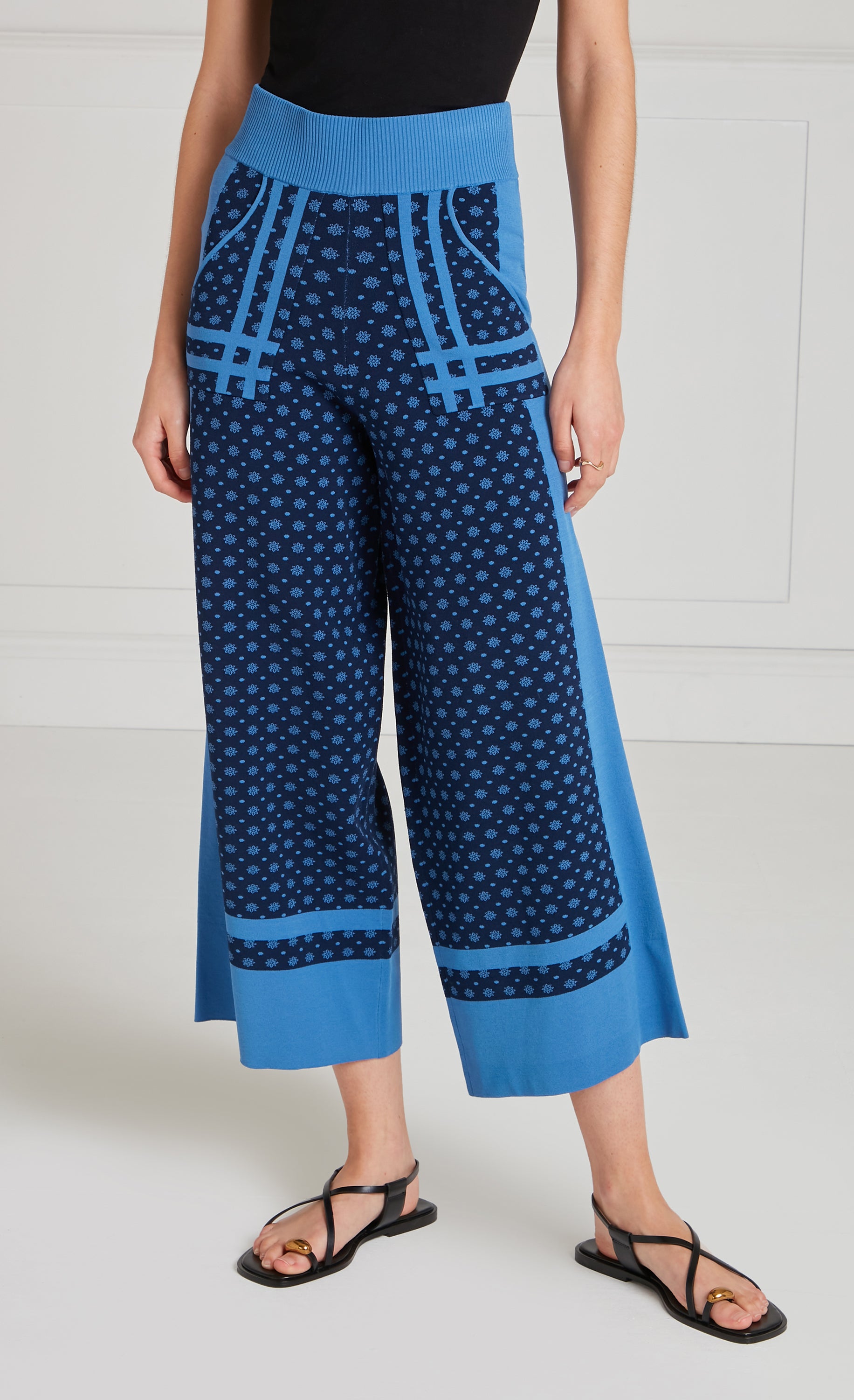 Temperley London Ditzie Knit spodnie Twilight dzianinowe