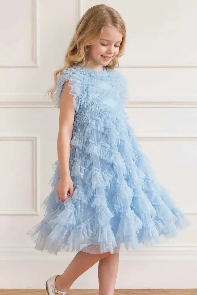Needle & Thread Genevieve Kids Dress sukienka dziewczęca niebieska tiulowa