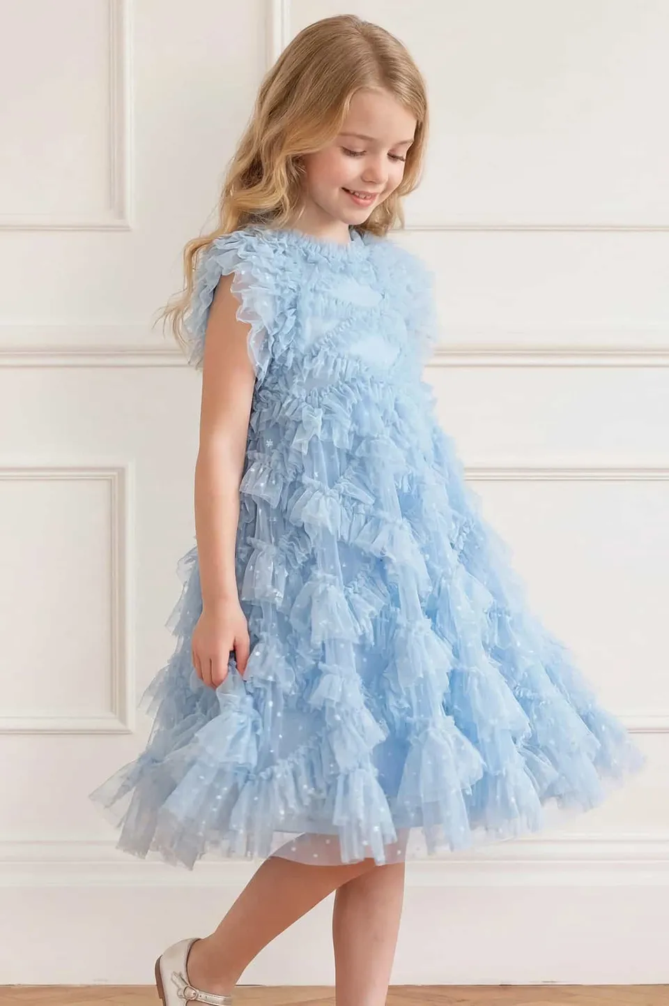 Needle & Thread Genevieve Kids Dress sukienka dziewczęca niebieska tiulowa