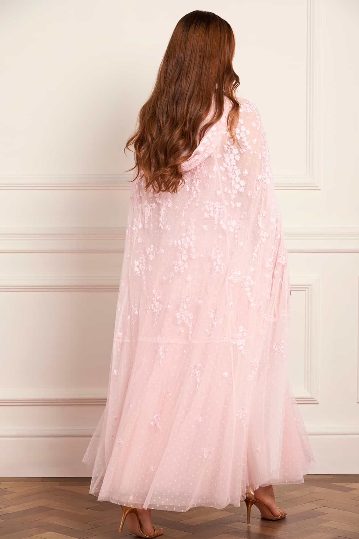 Needle & Thread Scatter Blossom Hooded Cape peleryna róż