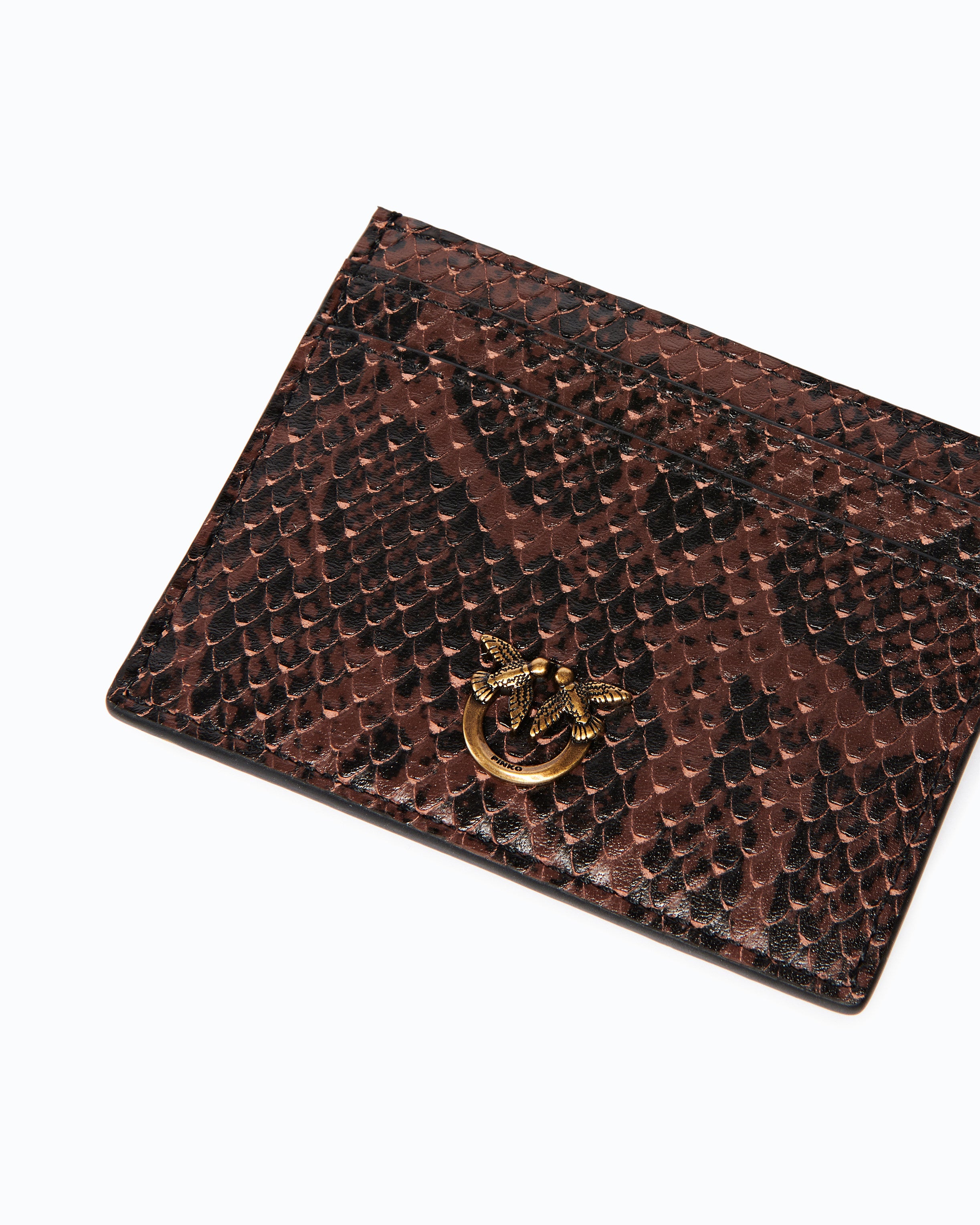 Pinko Simply Card Holder etui wężowe na karty