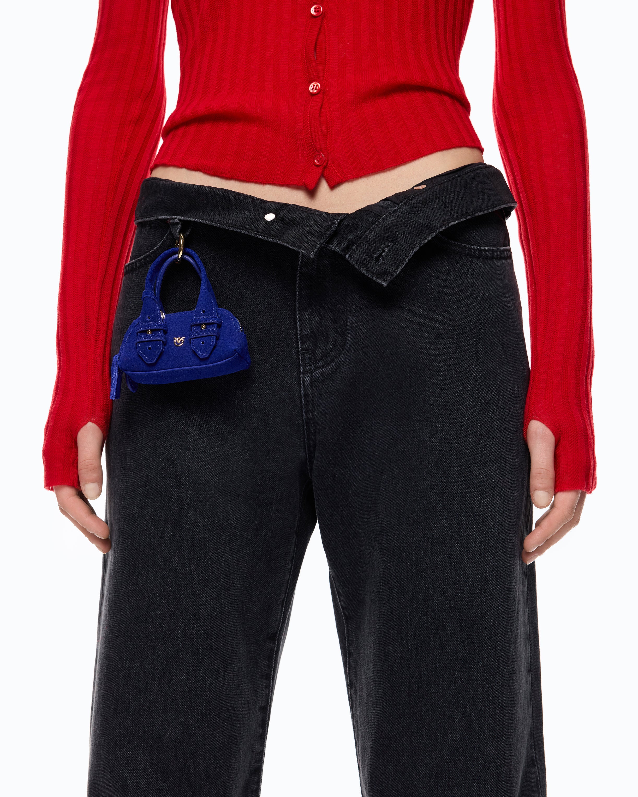 Pinko Wanda Waist Down Wide Leg jeansy czarne wide leg