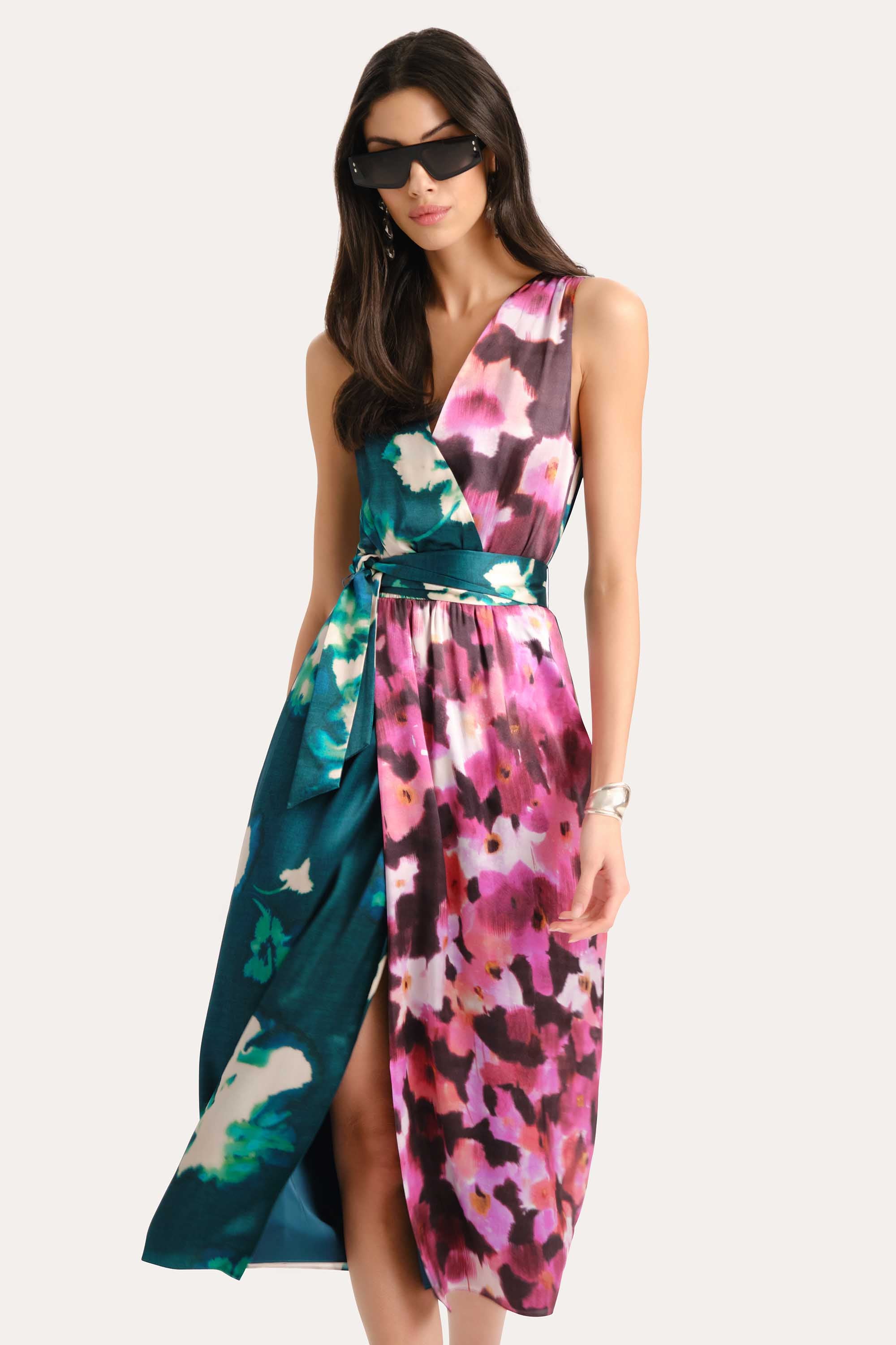 Elie Tahari Delilah-Rose sukienka jedwabna Azure Garden
