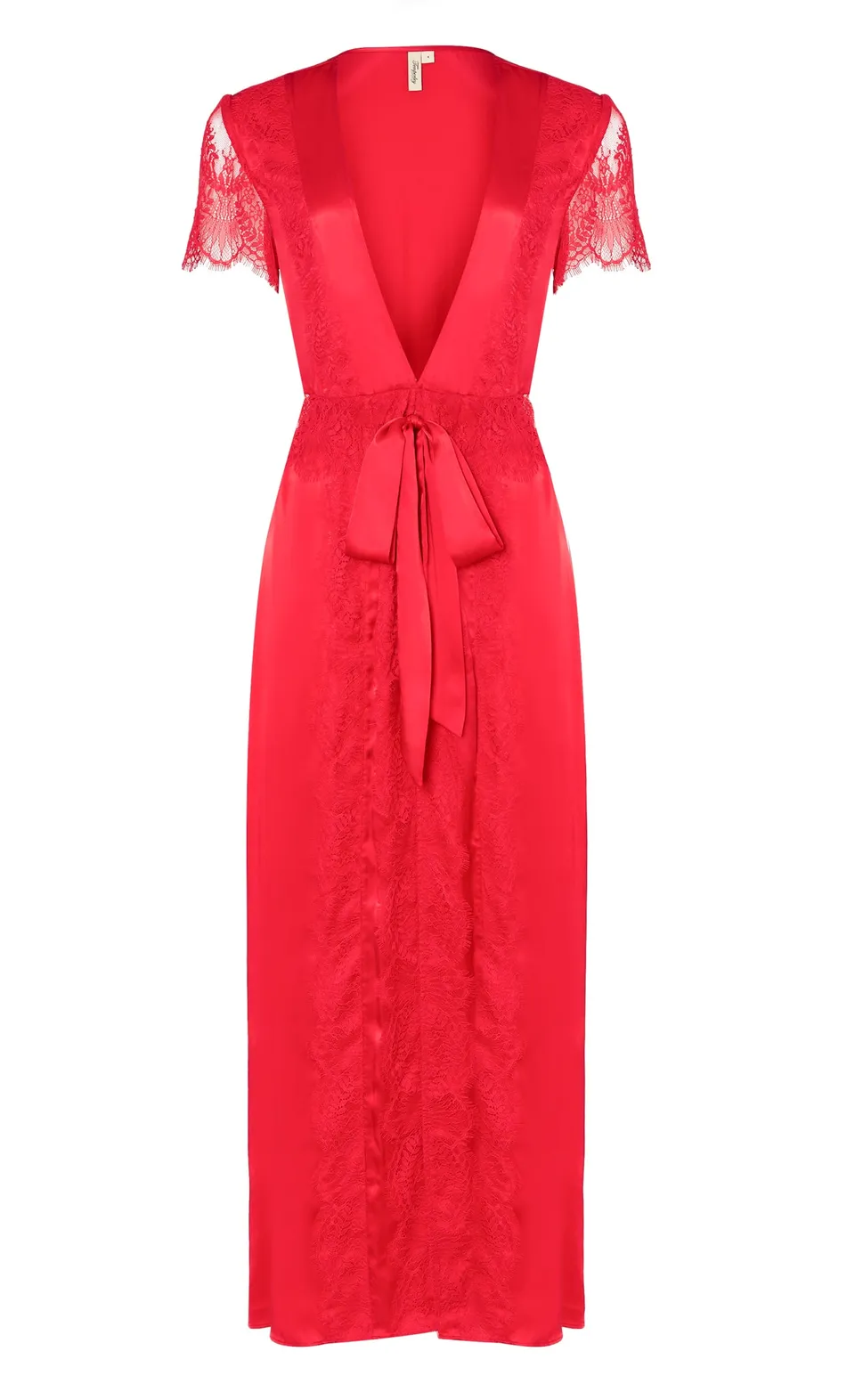Temperley London Gaia szlafrok czerwony jedwabny
