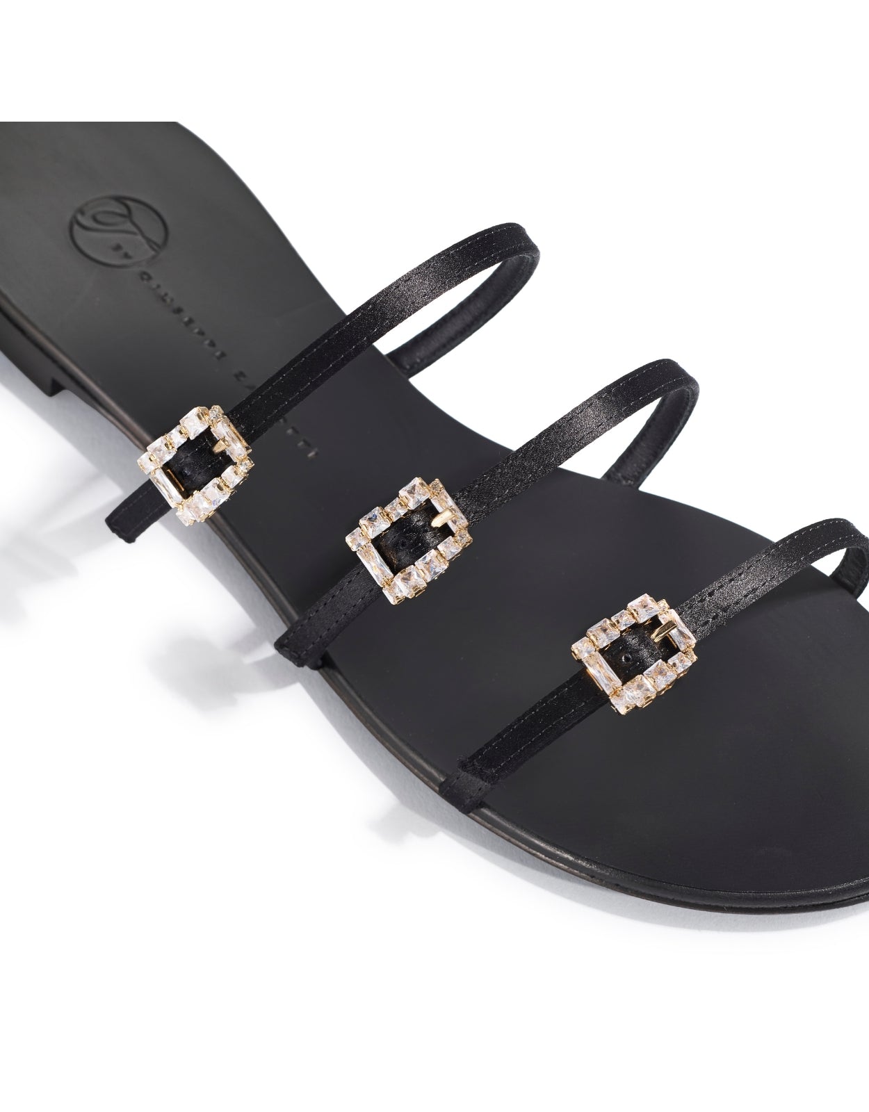 Temperley London Eclipse sandały płaskie czarne