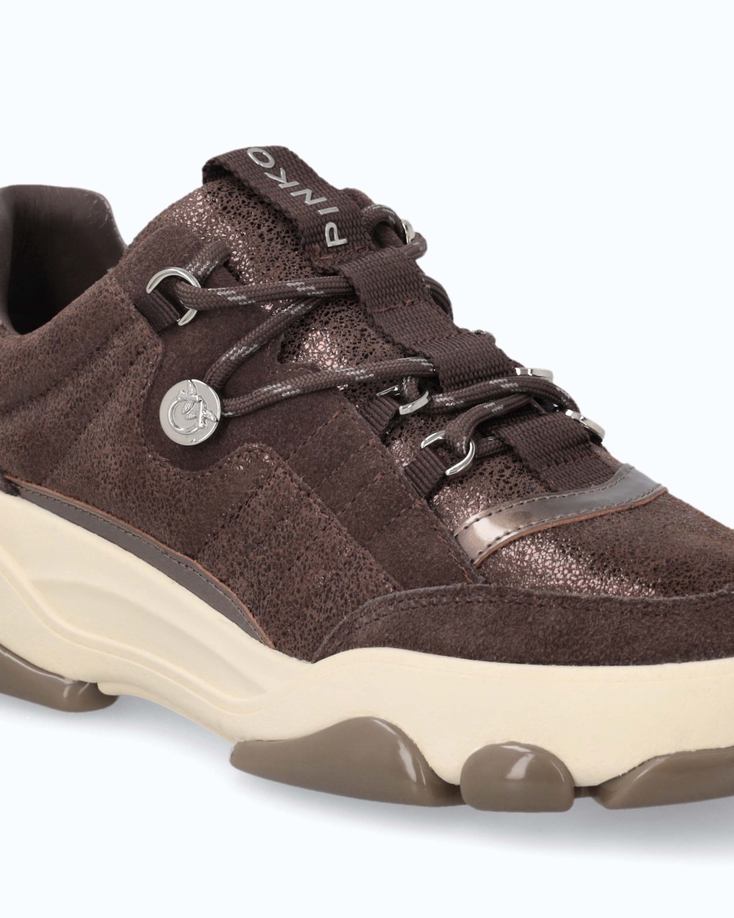 Pinko Athena 01 sneakersy brązowe skóra