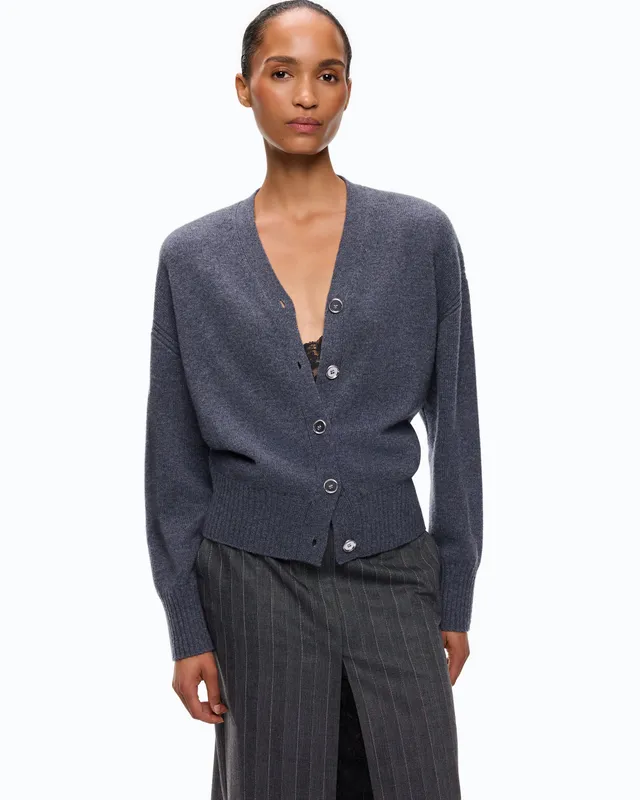 Pinko Vienna Cardigan kardigan szary wełna kaszmir
