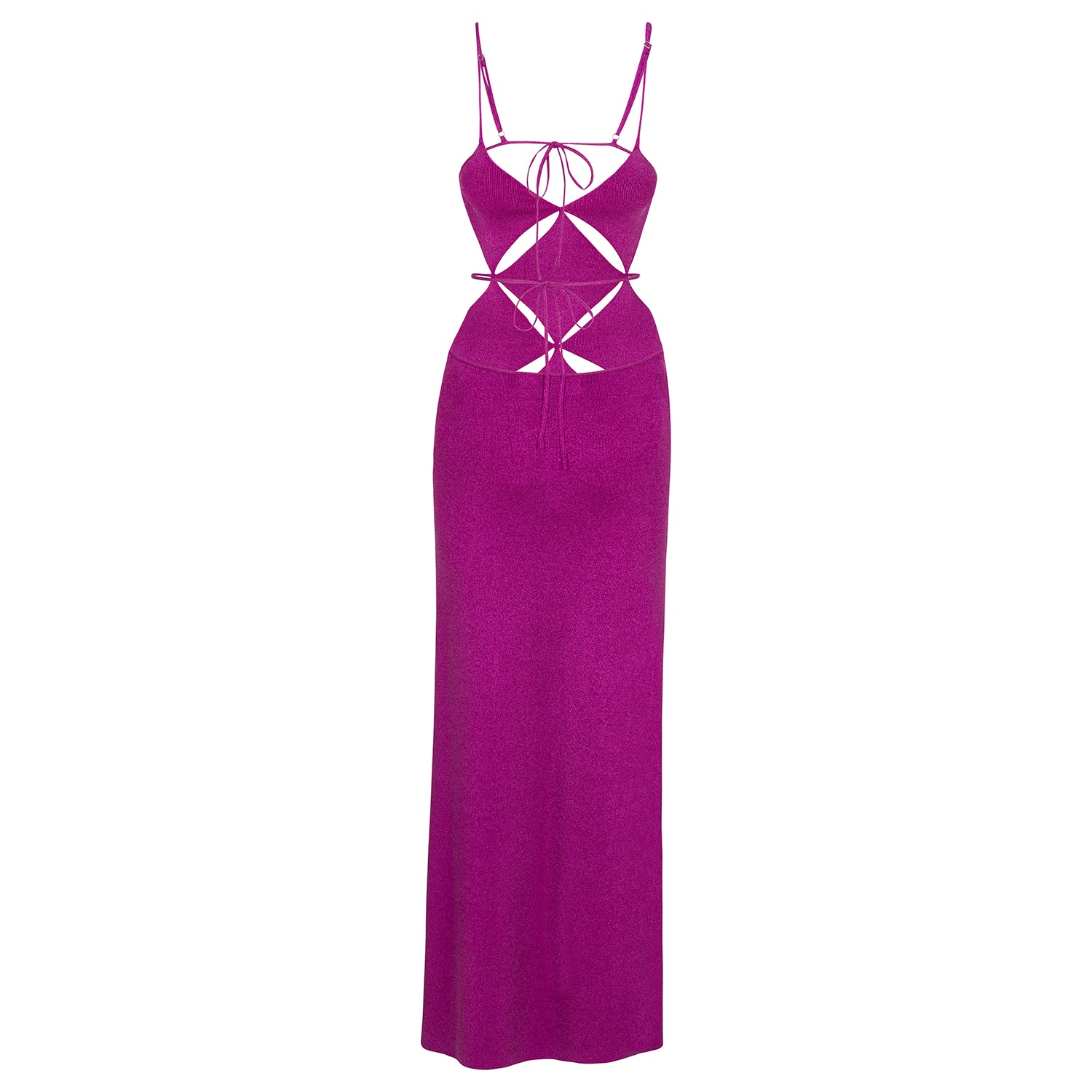 Delfi Collective Gaia sukienka wieczorowa magenta metalik