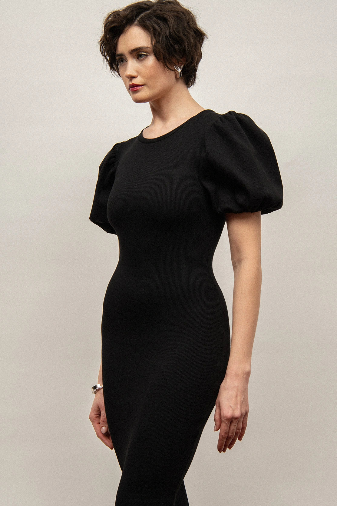 Nudyess Susan sukienka midi bufki Black