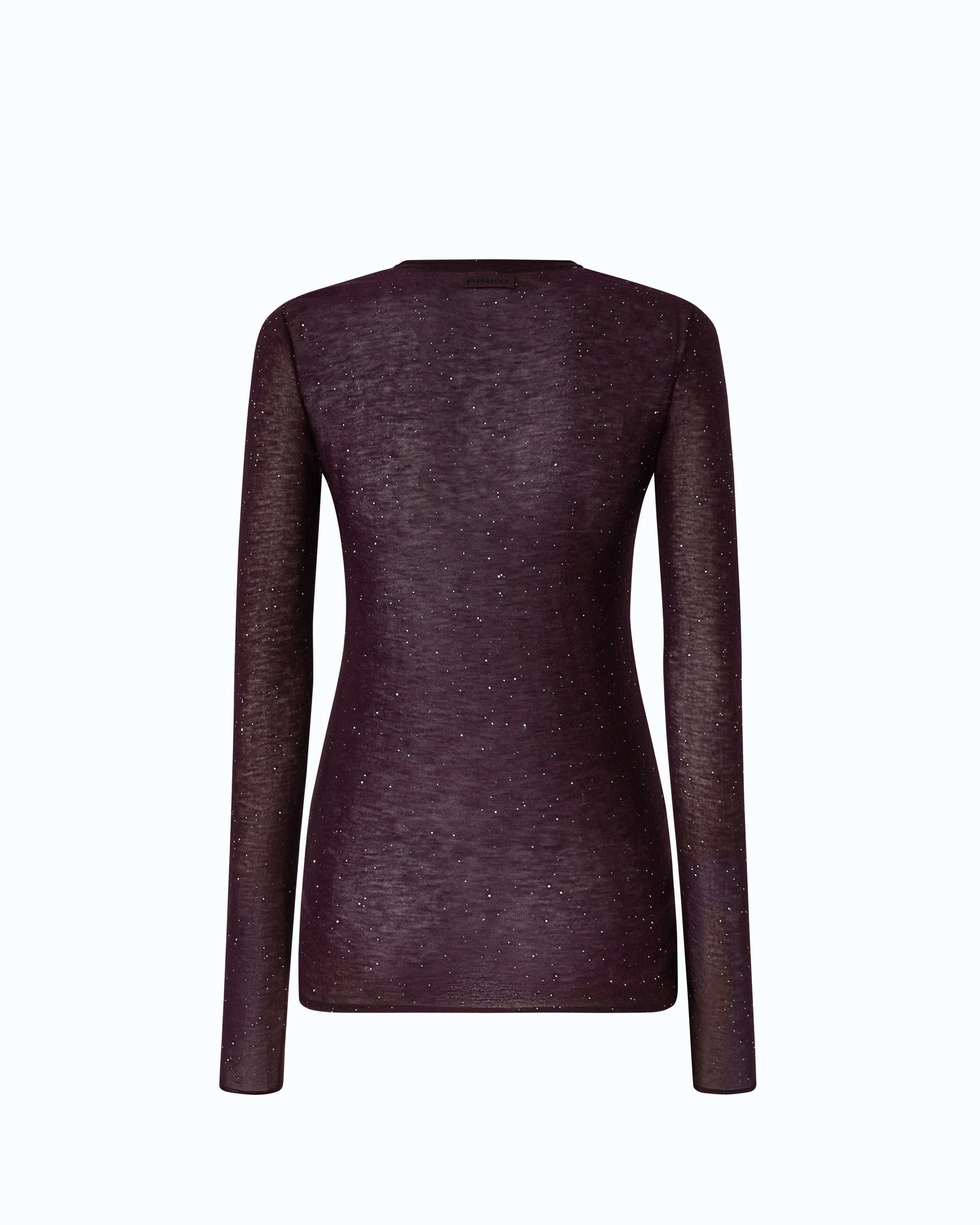 Pinko Pico Sweater sweter wełniany z cekinami fiolet