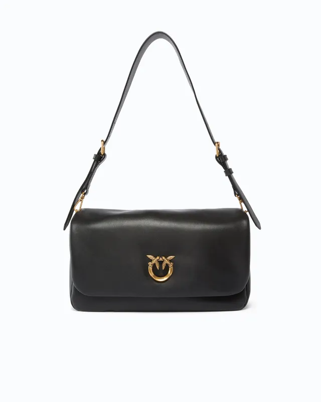 Pinko Love Bag Click Soft torebka skórzana czarna