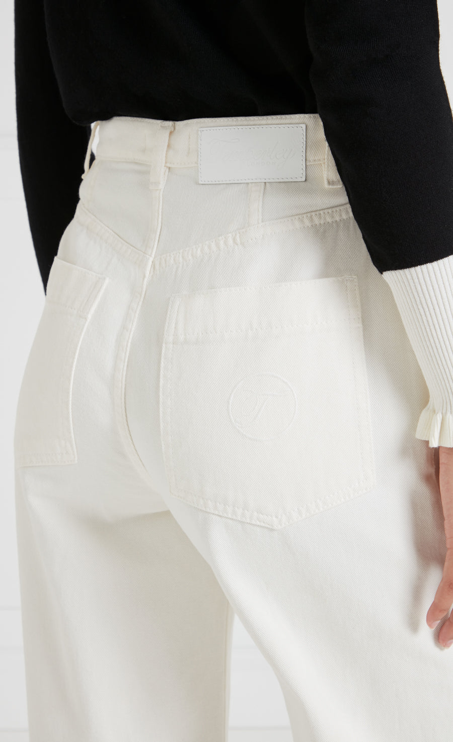Temperley London Raquel jeansy białe wide leg
