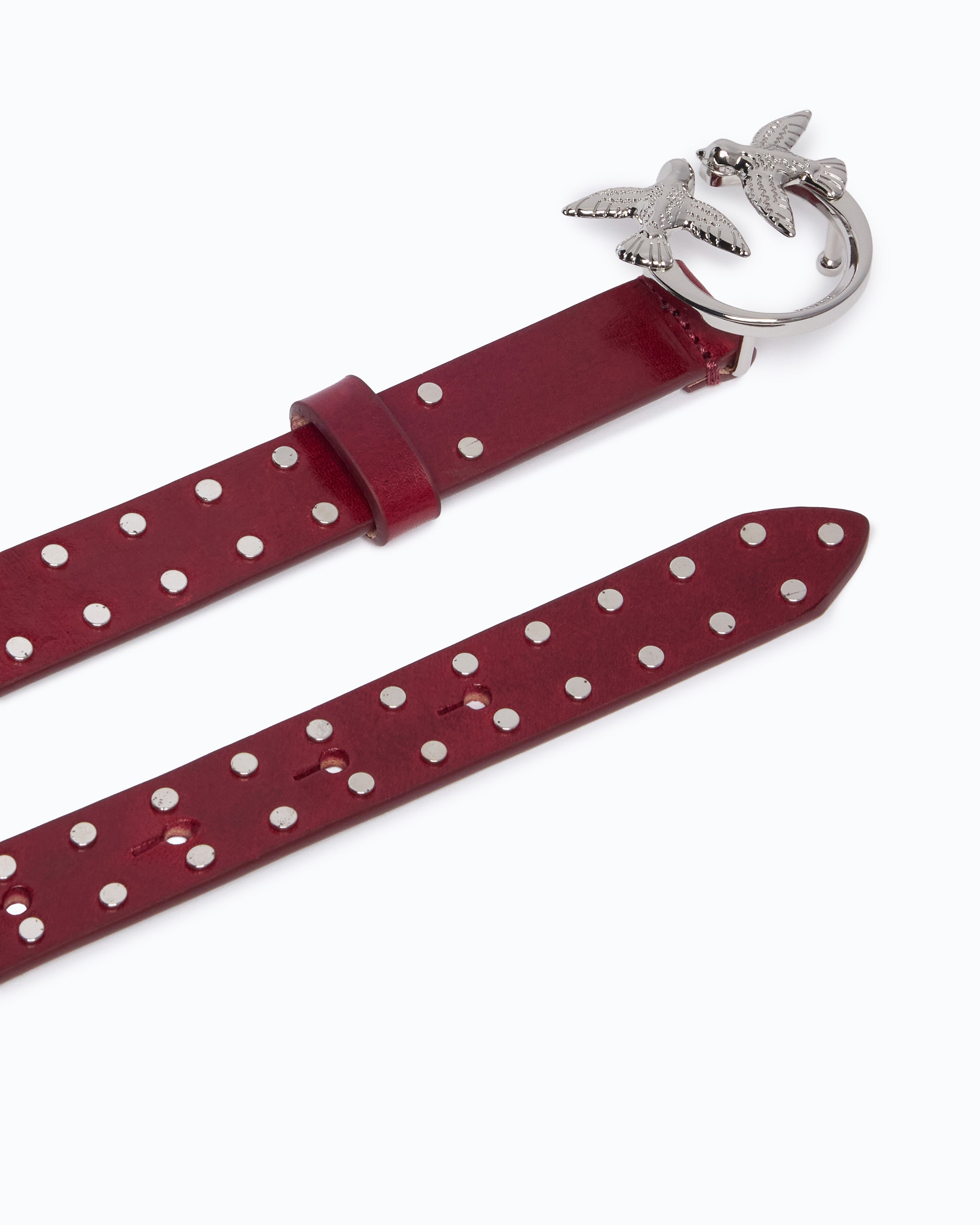 Pinko Love Belt pasek skórzany damski 2 cm ćwieki