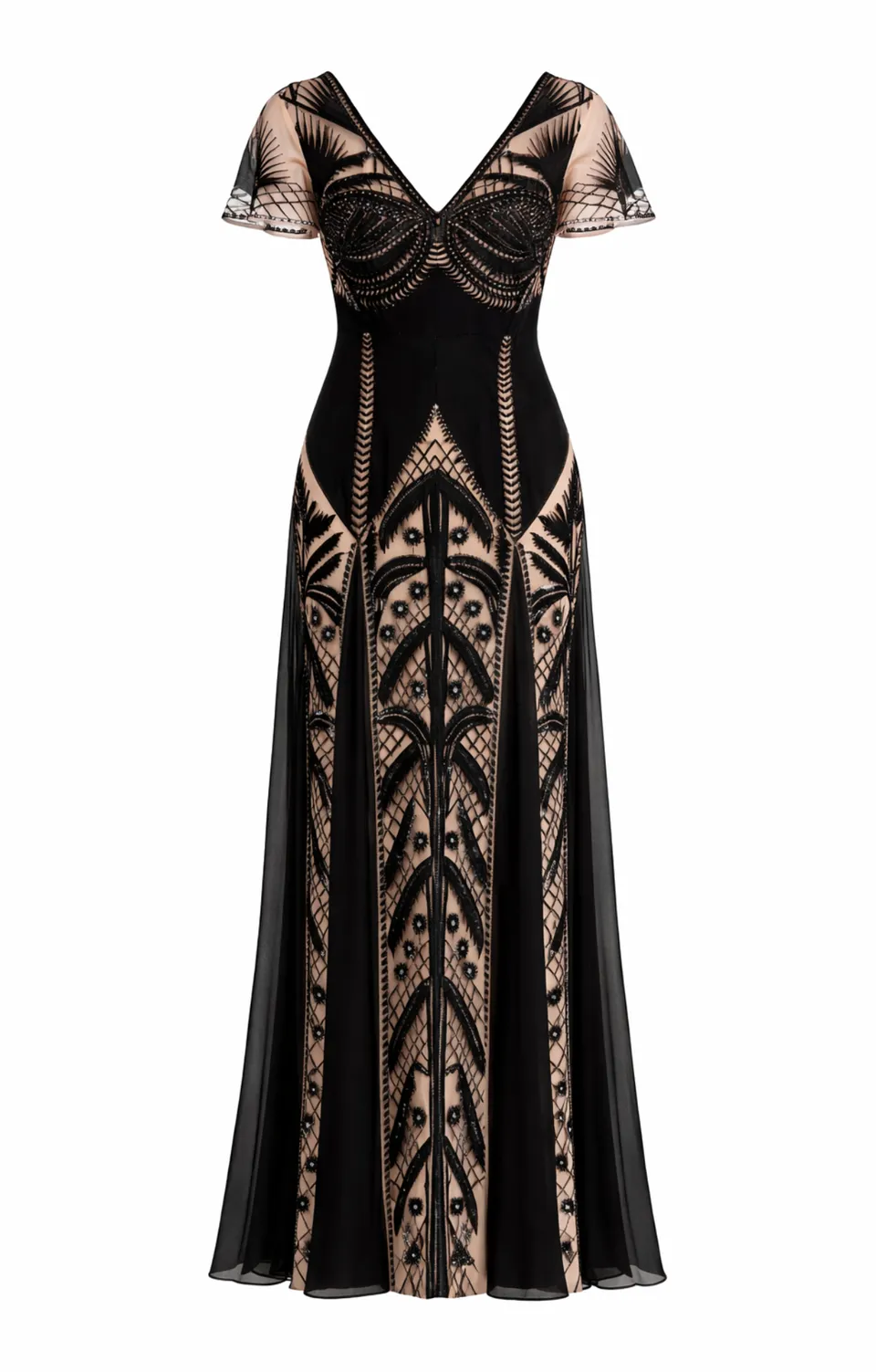 Temperley London Giselle Gown sukienka czarna UK10