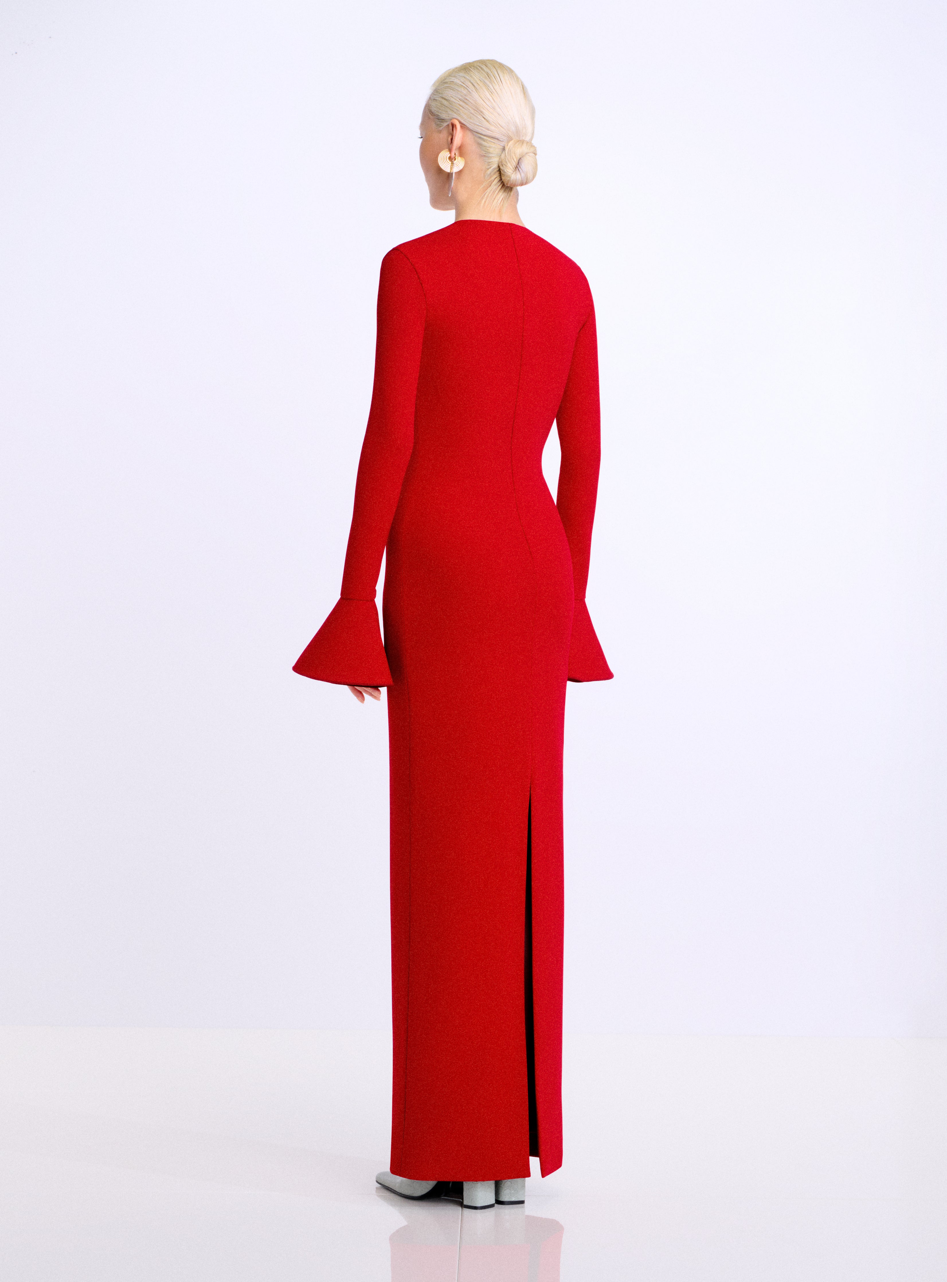 SOLACE LONDON The Hutton Maxi Dress sukienka karmazynowa