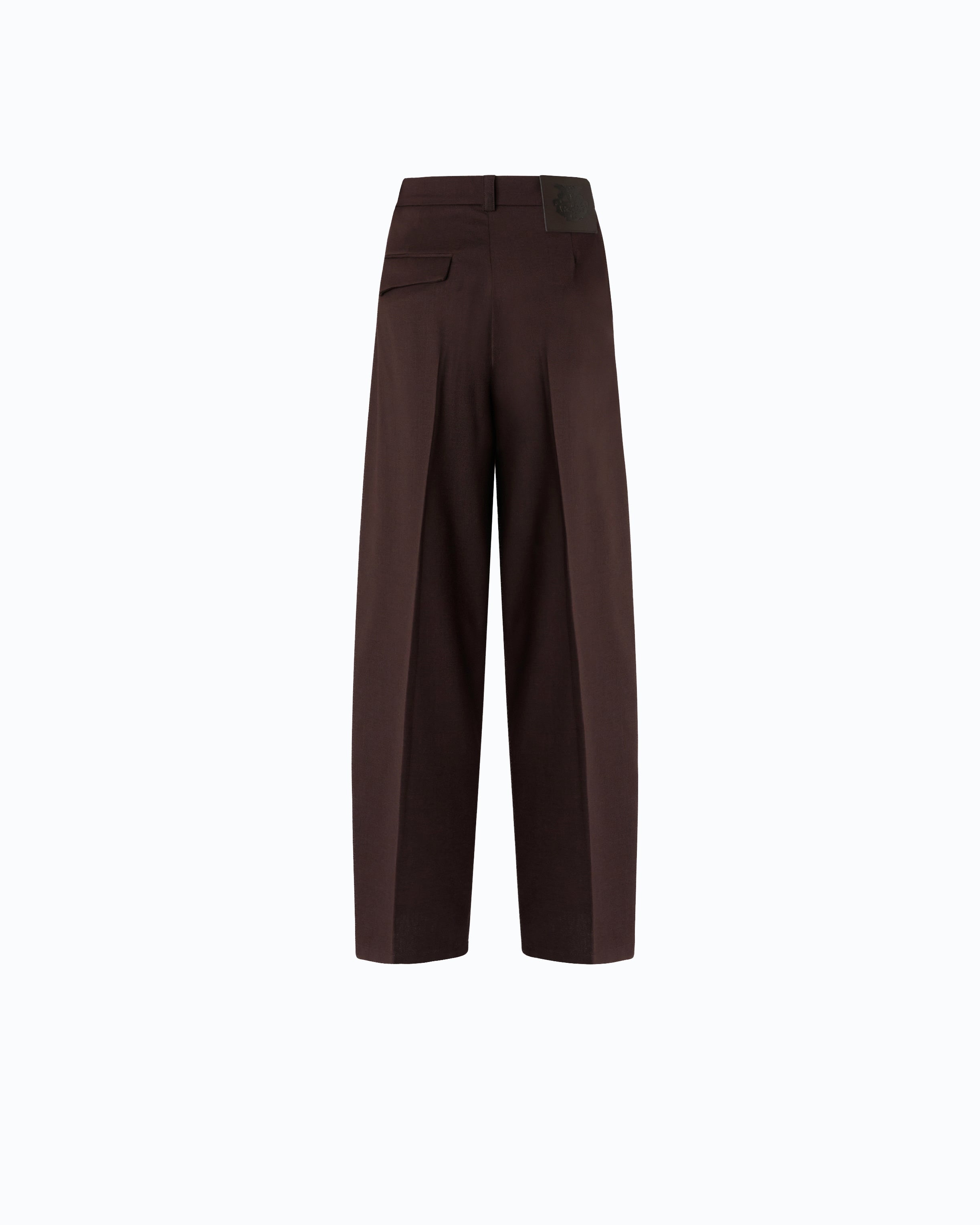 Pinko Balbino spodnie barrel fit brązowe wełniane