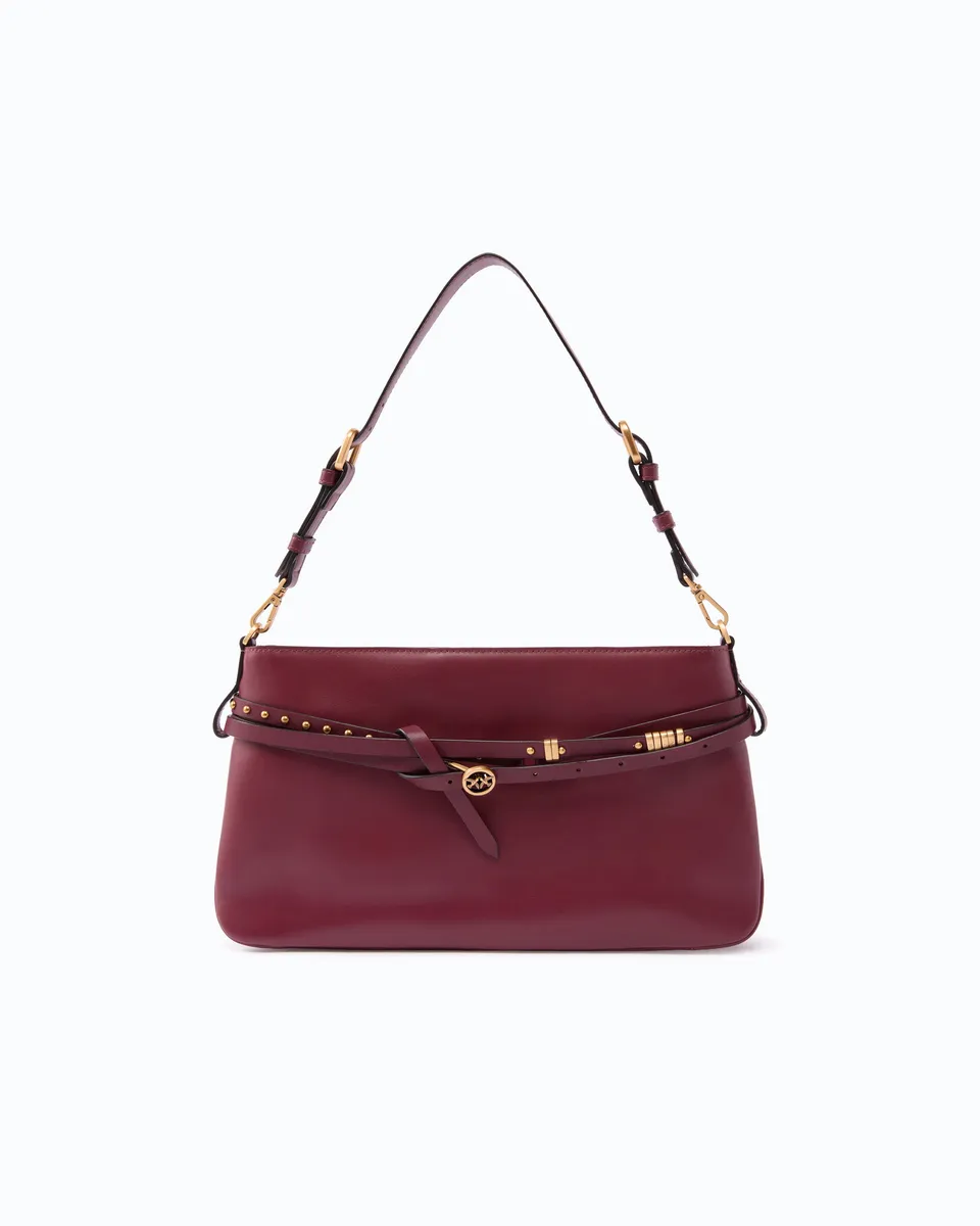 Pinko Belt Bag Classic torebka skórzana brązowa U