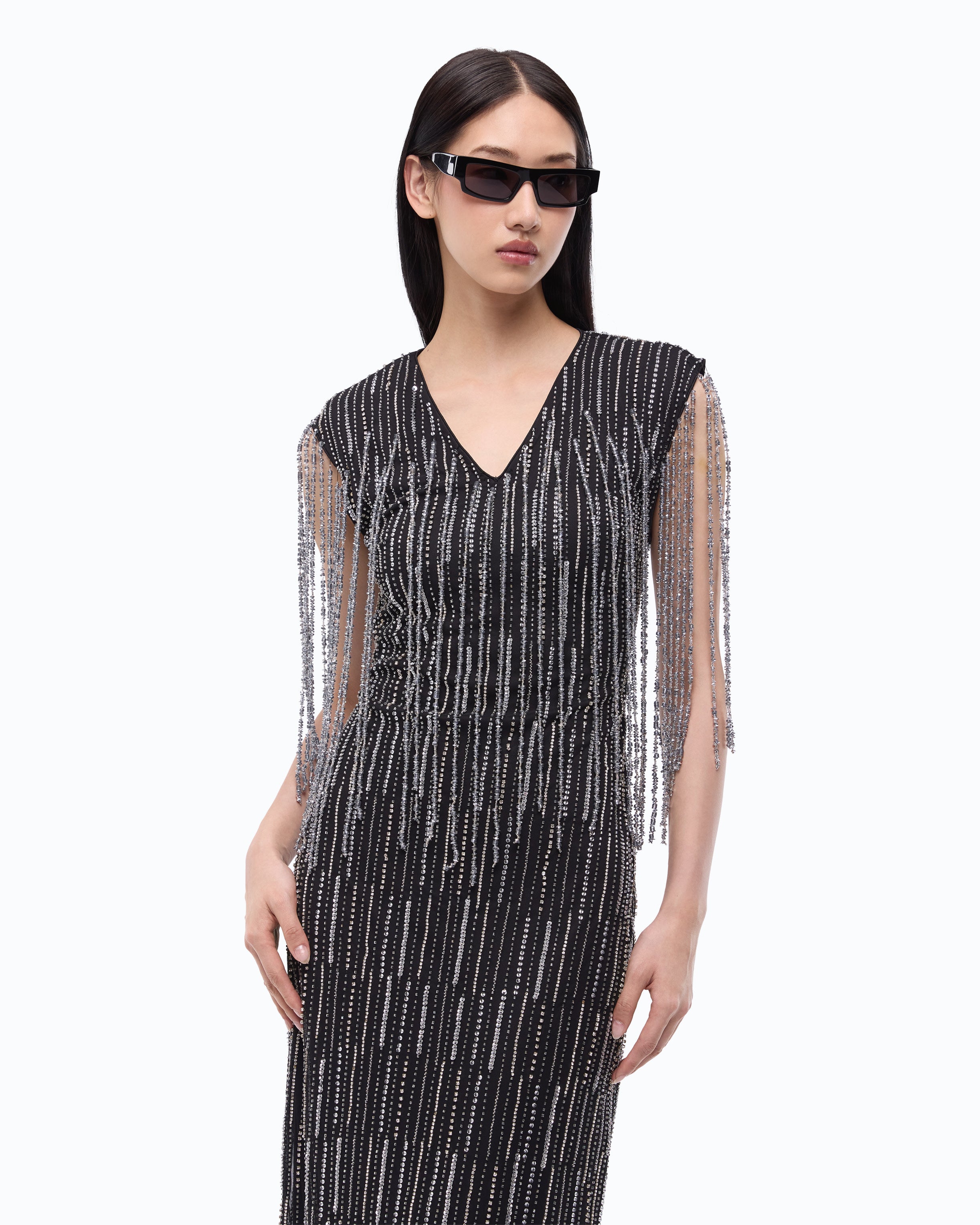 Pinko Alfa Dress sukienka wieczorowa długa czarna