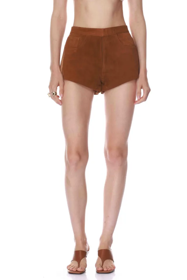 Bronx and Banco Suede Shorts szorty zamszowe brązowe