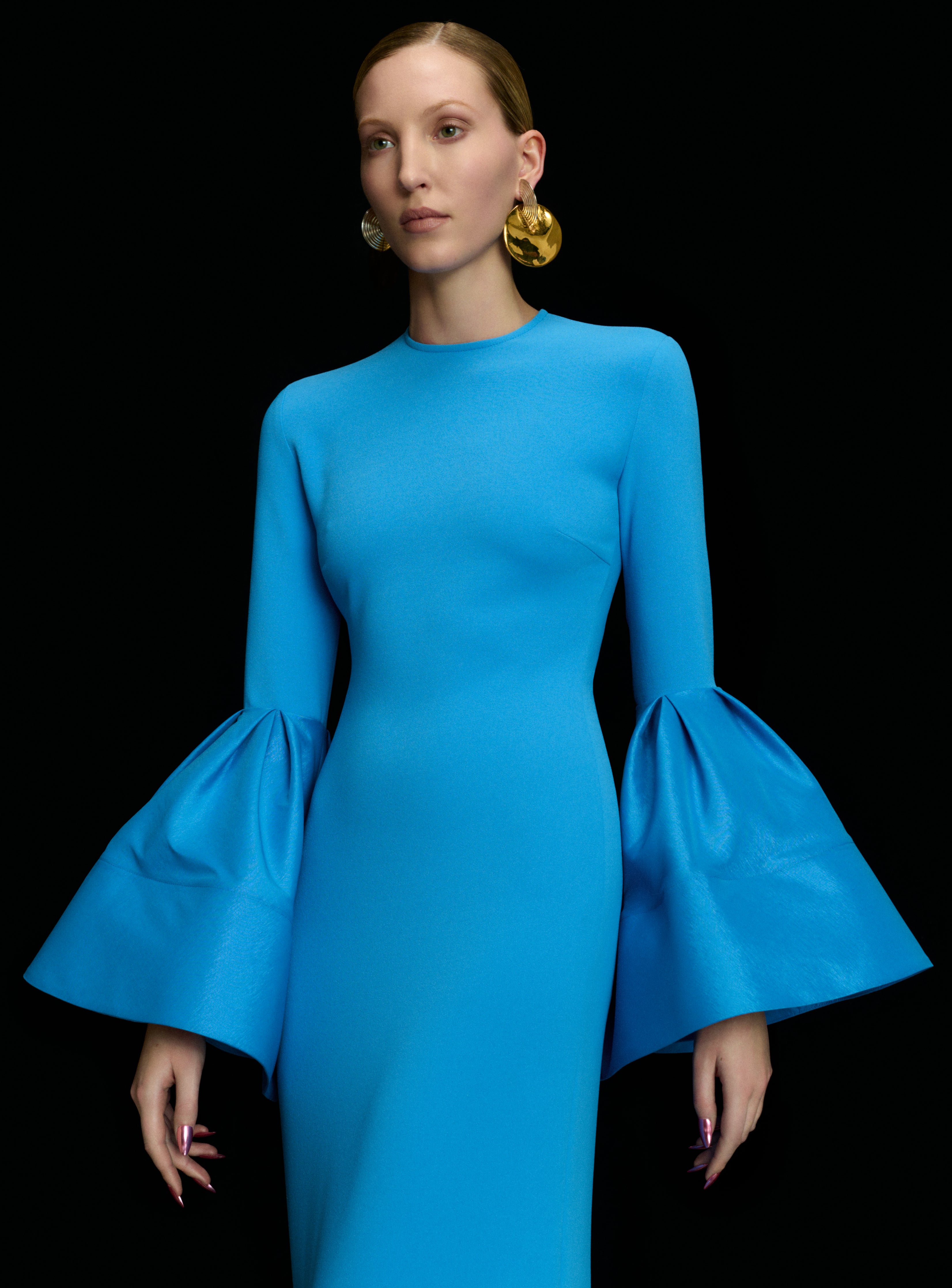 SOLACE LONDON Suri sukienka maxi Cornflower błękitna