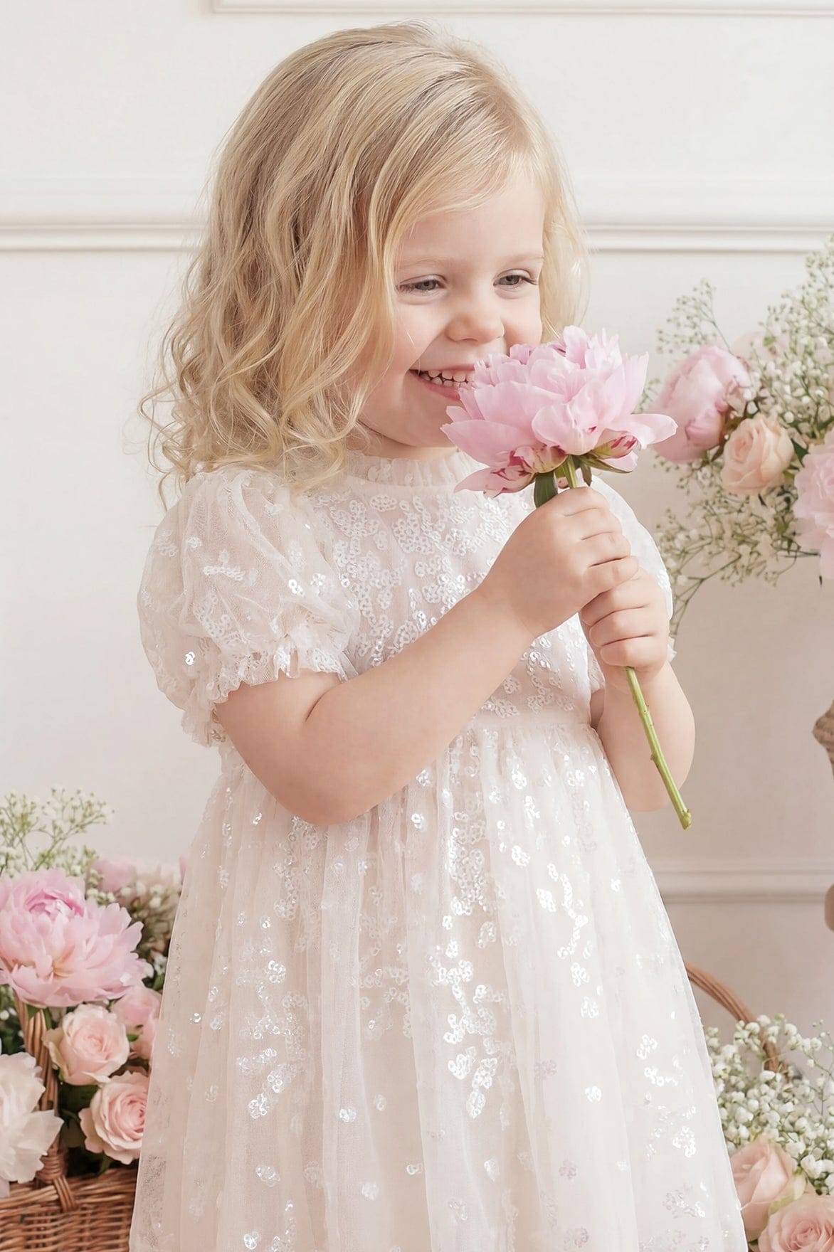 Needle & Thread Confetti Baby Dress sukienka Cream tiul