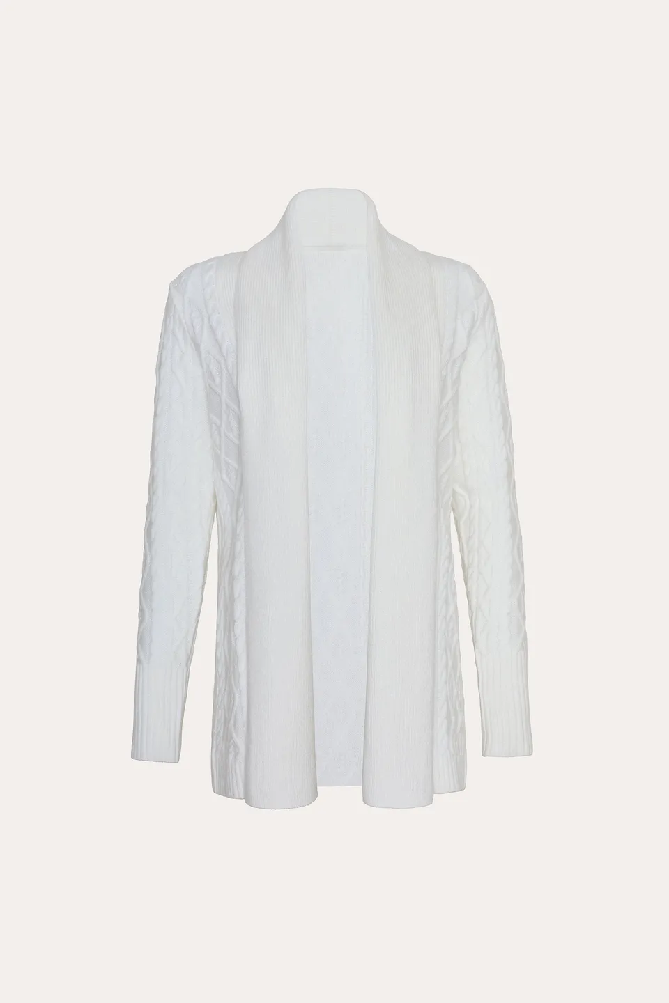 Elie Tahari Cable Knit Cardigan E95X5505 kardigan biały