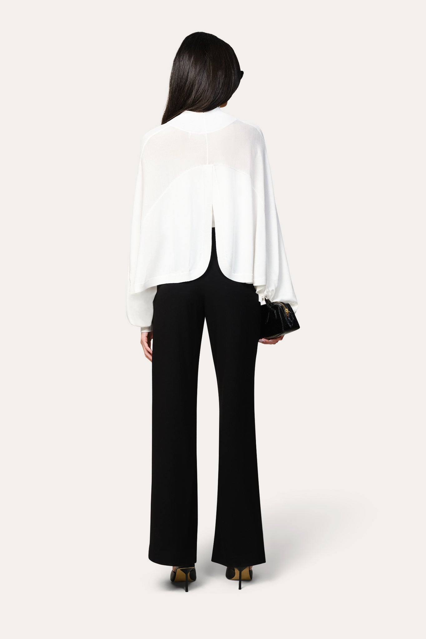 Elie Tahari Overlay ED5X7505 sweter biały z topem
