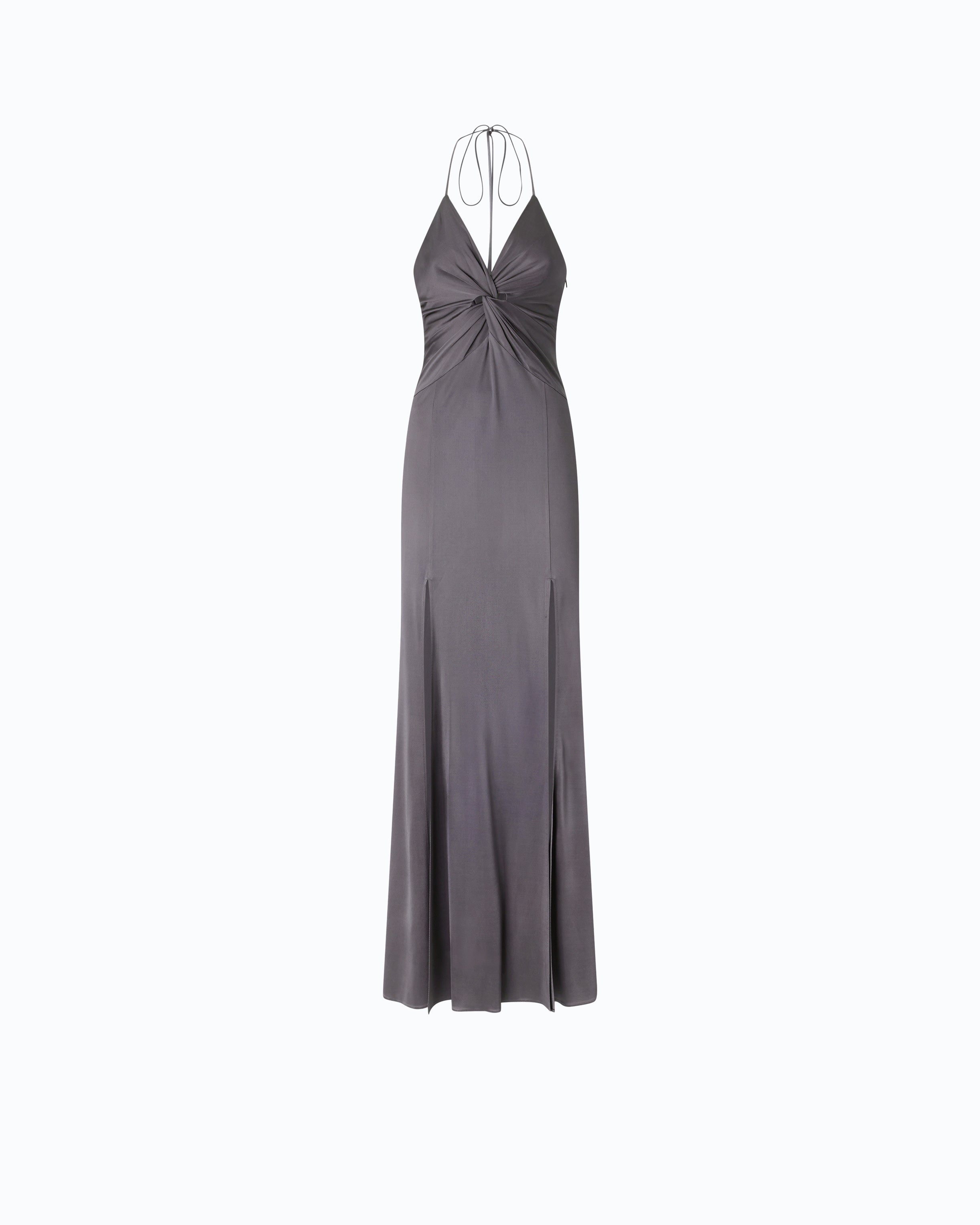 Pinko Galaxy Dress sukienka wieczorowa długa szara