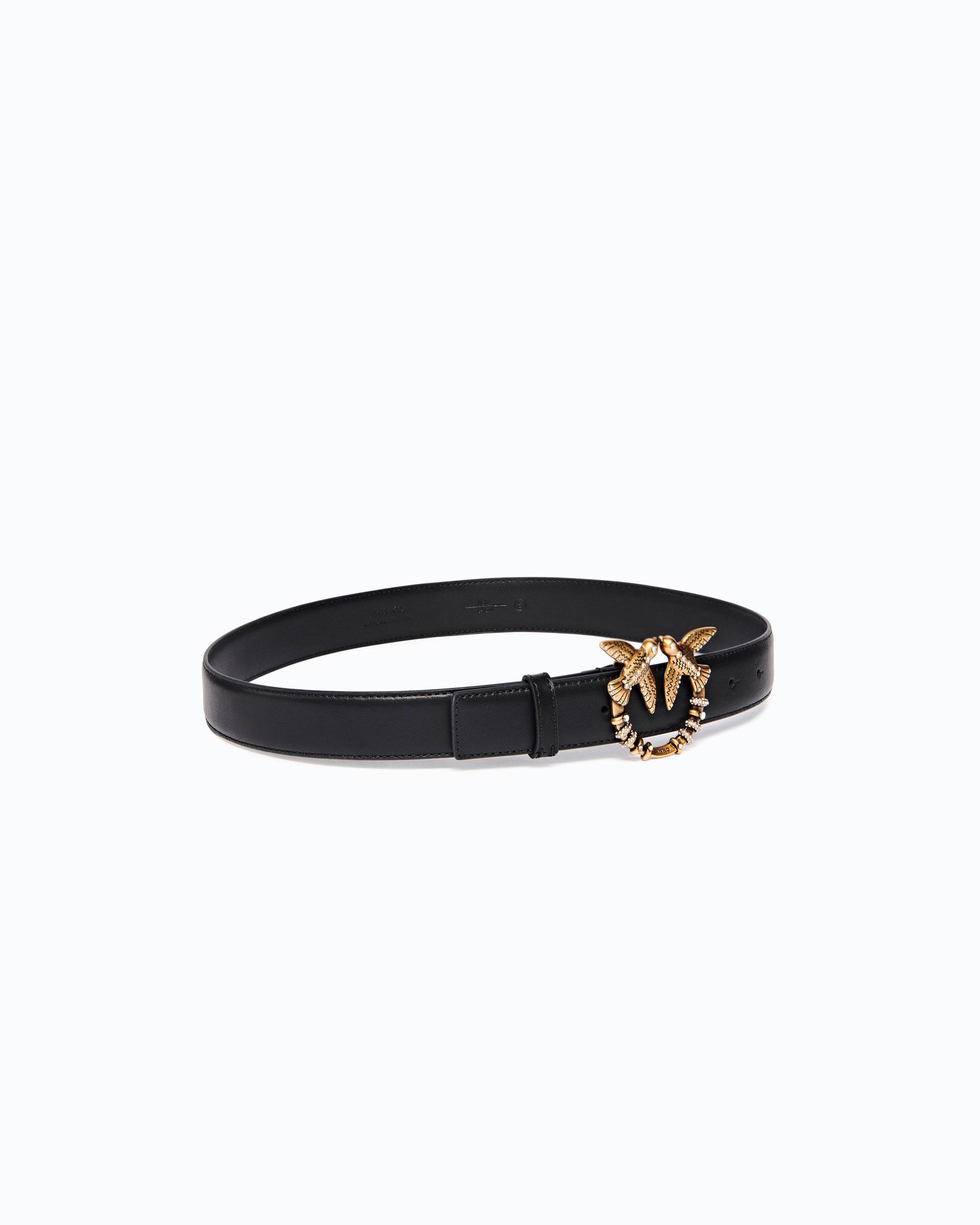 Pinko Low Love Berry pasek skórzany 3cm kryształki