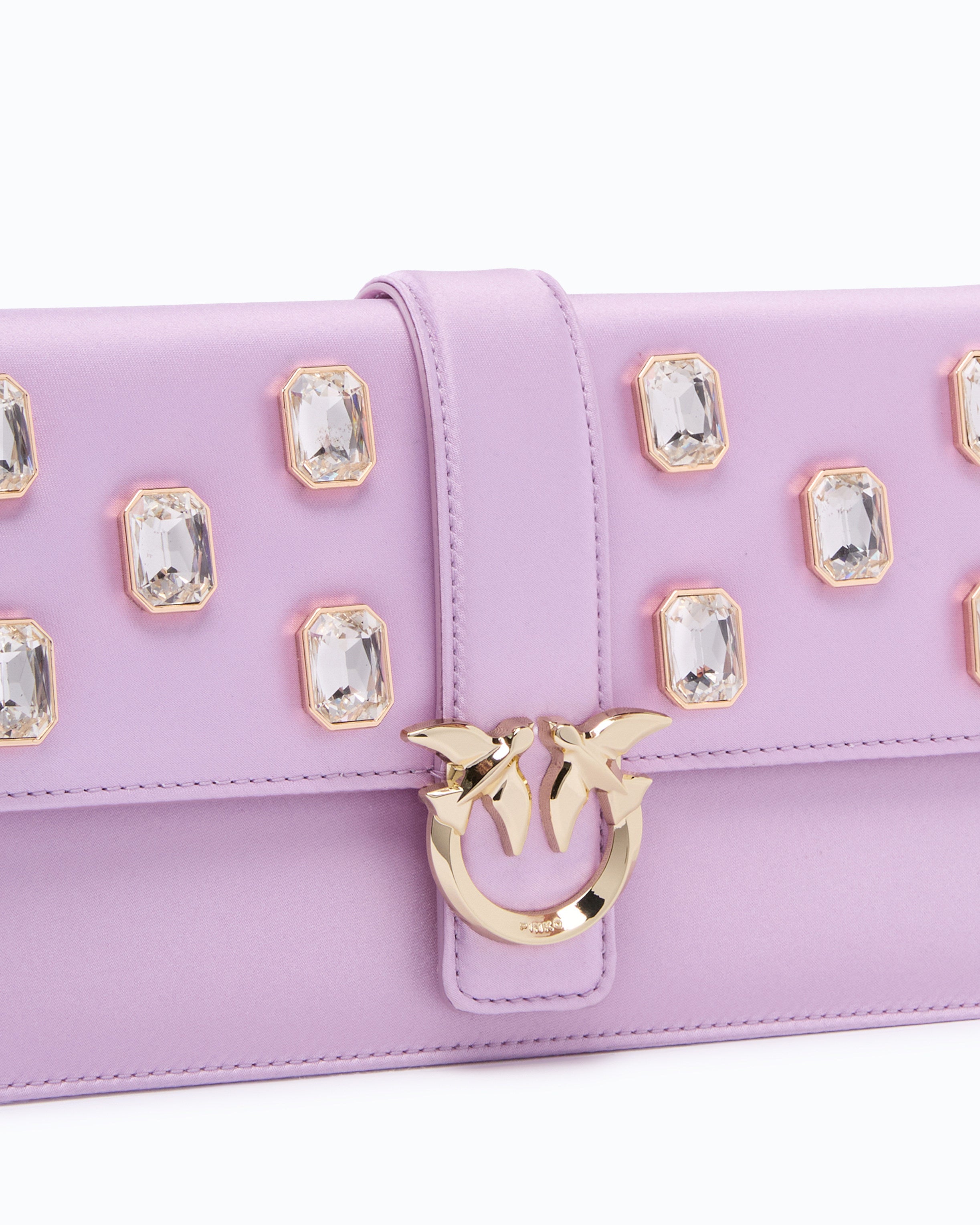 Pinko Love Bag One Flat kopertówka z kamieniami