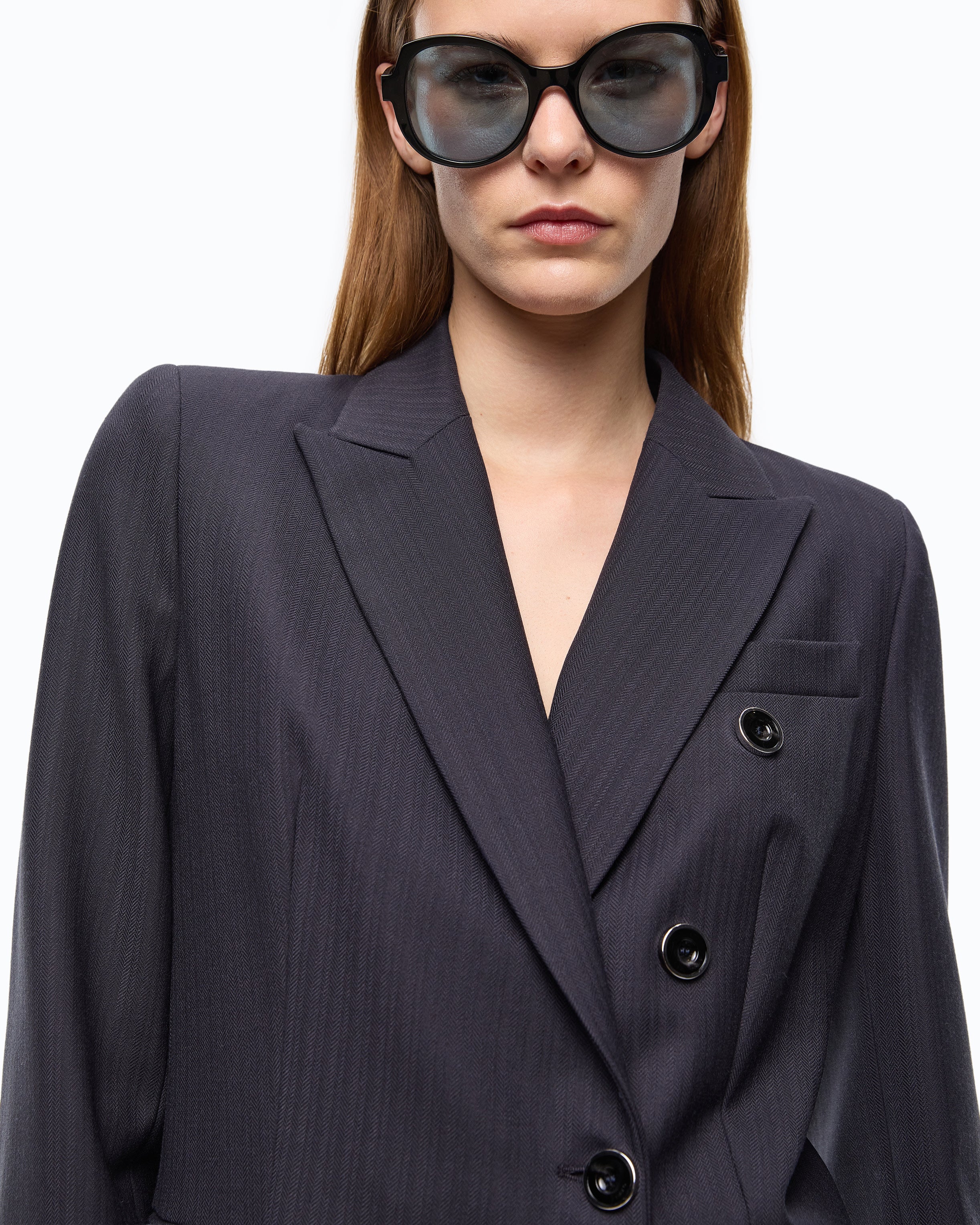 Pinko New Amalfi marynarka dwurzędowa wełniana niebieska