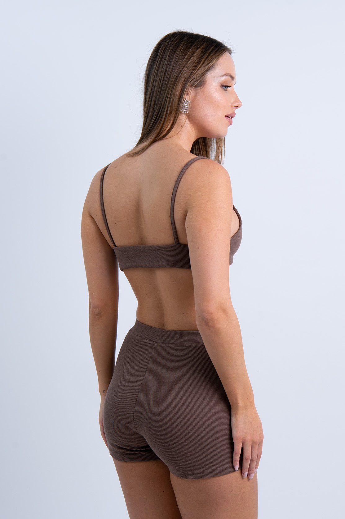 Nudyess Gaia stanik top chocolate prążek