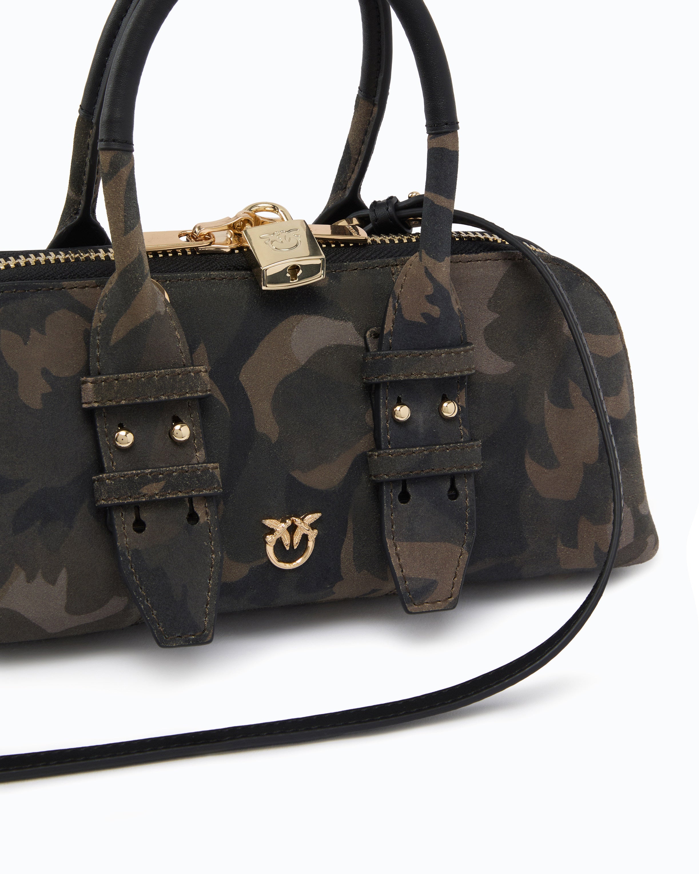 Pinko Escape Bag Horizontal torebka zamszowa moro U