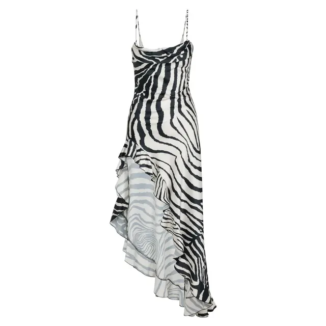 Delfi Collective Jacqueline sukienka Zebra satynowa