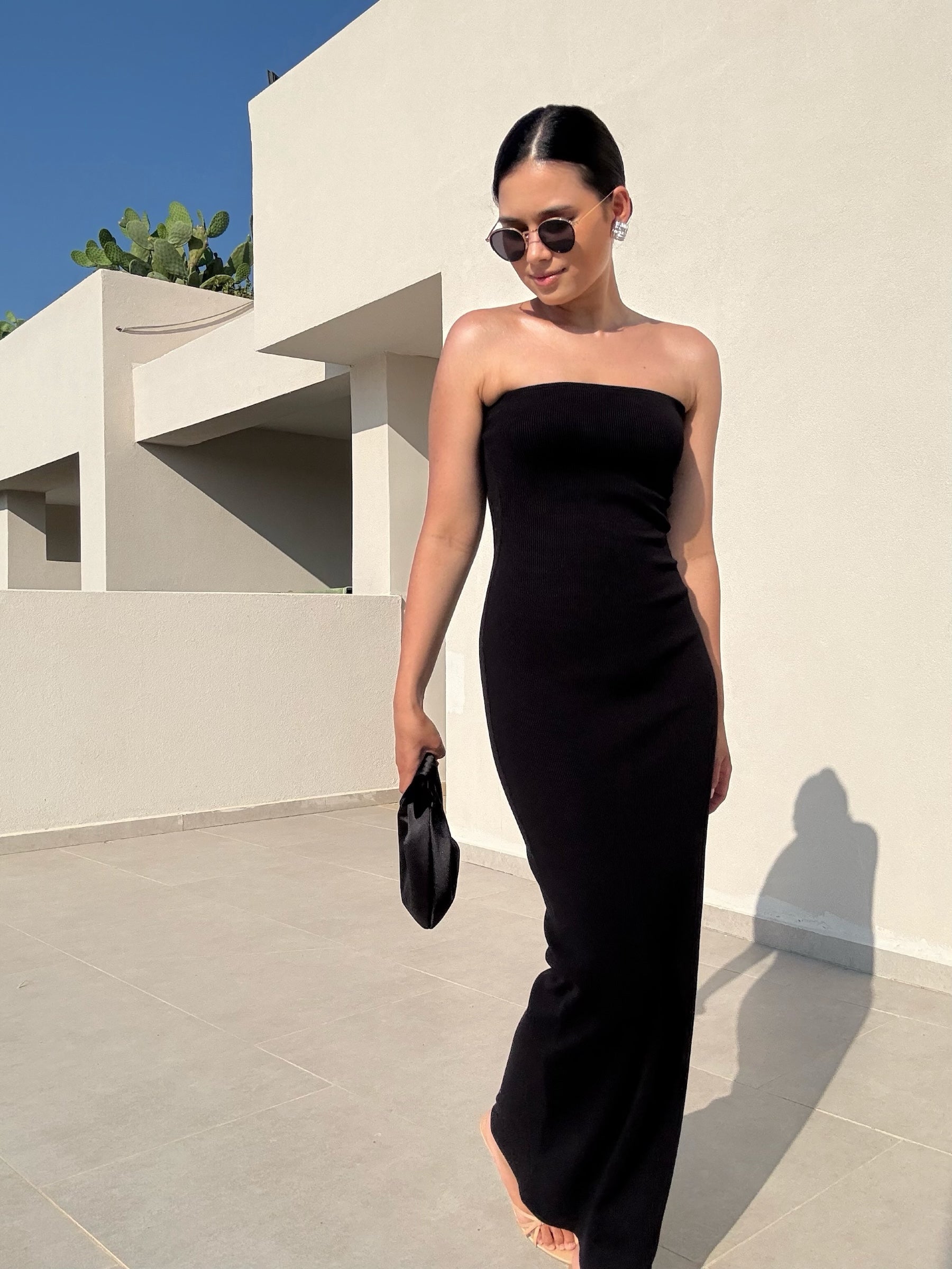 Nudyess Melrose sukienka maxi Black tuba