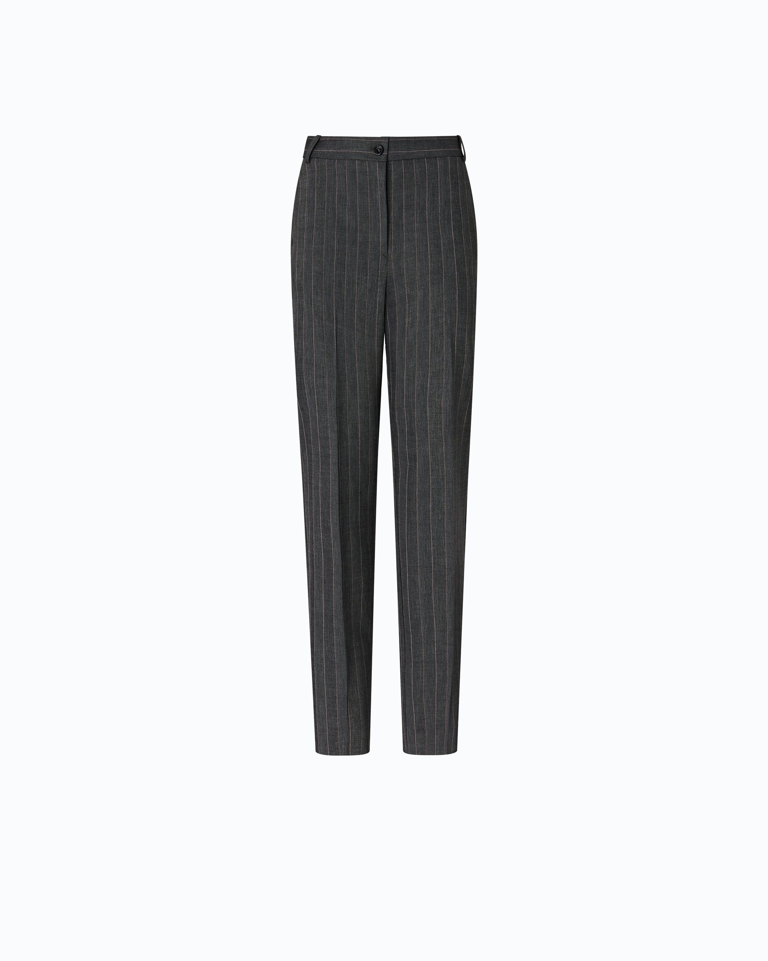 Pinko Pleione Pants spodnie cygaretki szare prążek