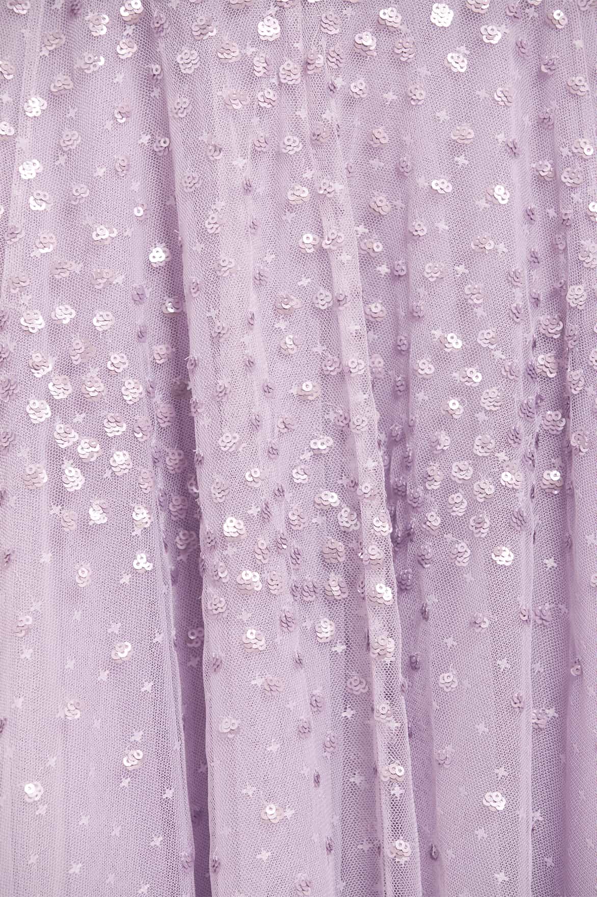 Needle & Thread Scallop Sequin V-Neck sukienka fioletowa
