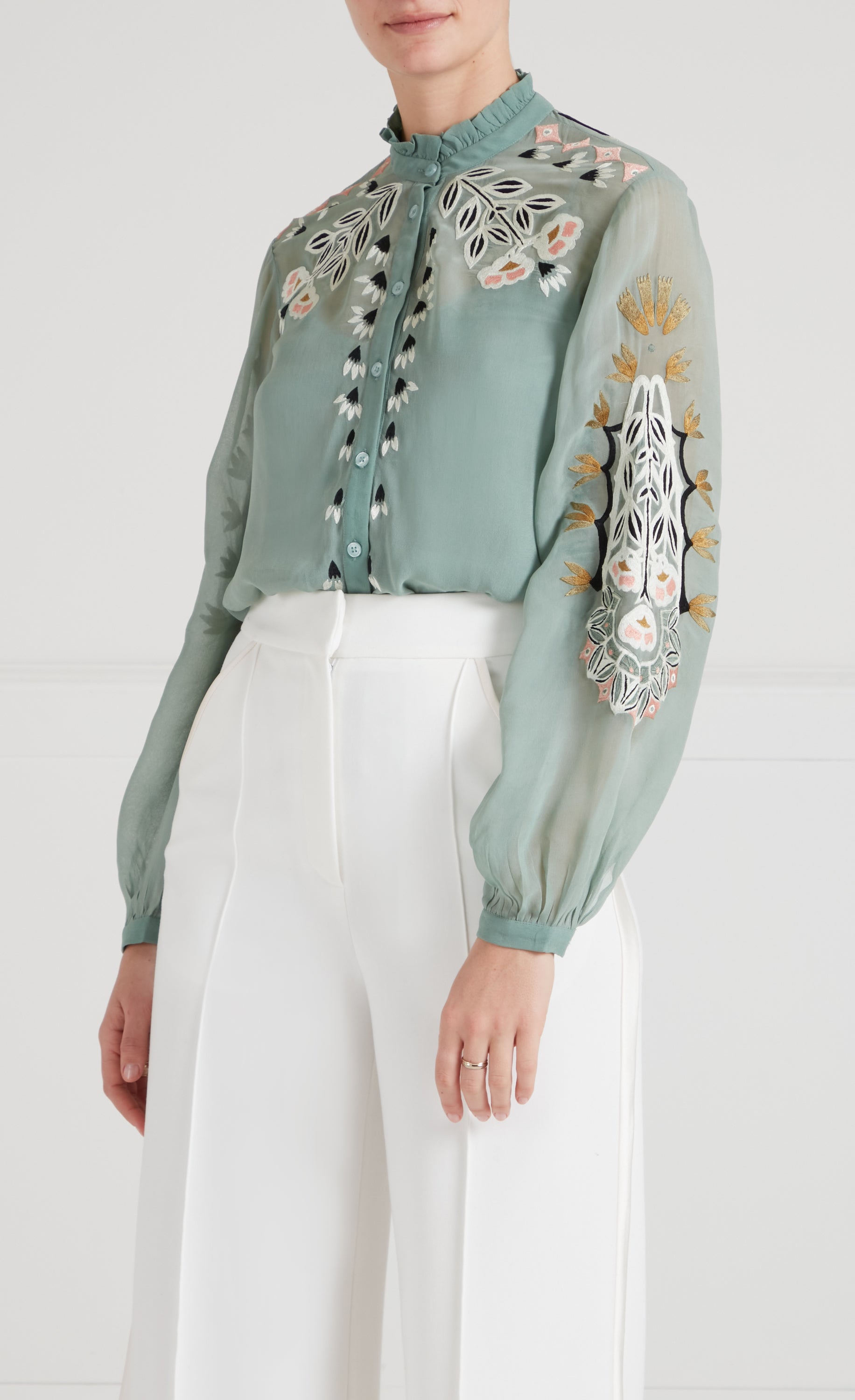 Temperley London Rosalba koszula jadeit haft