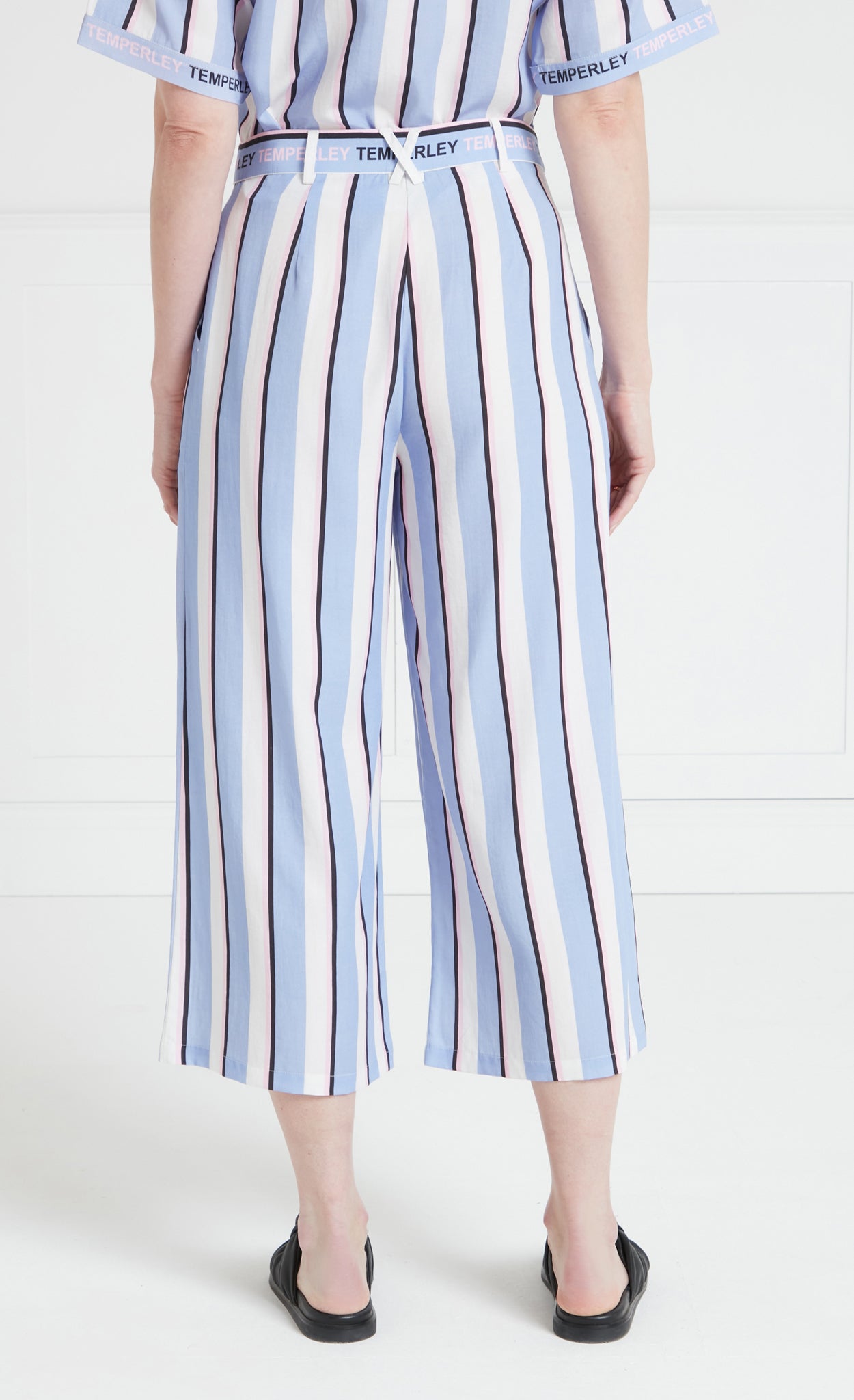Temperley London Dominique spodnie lyocell niebieskie