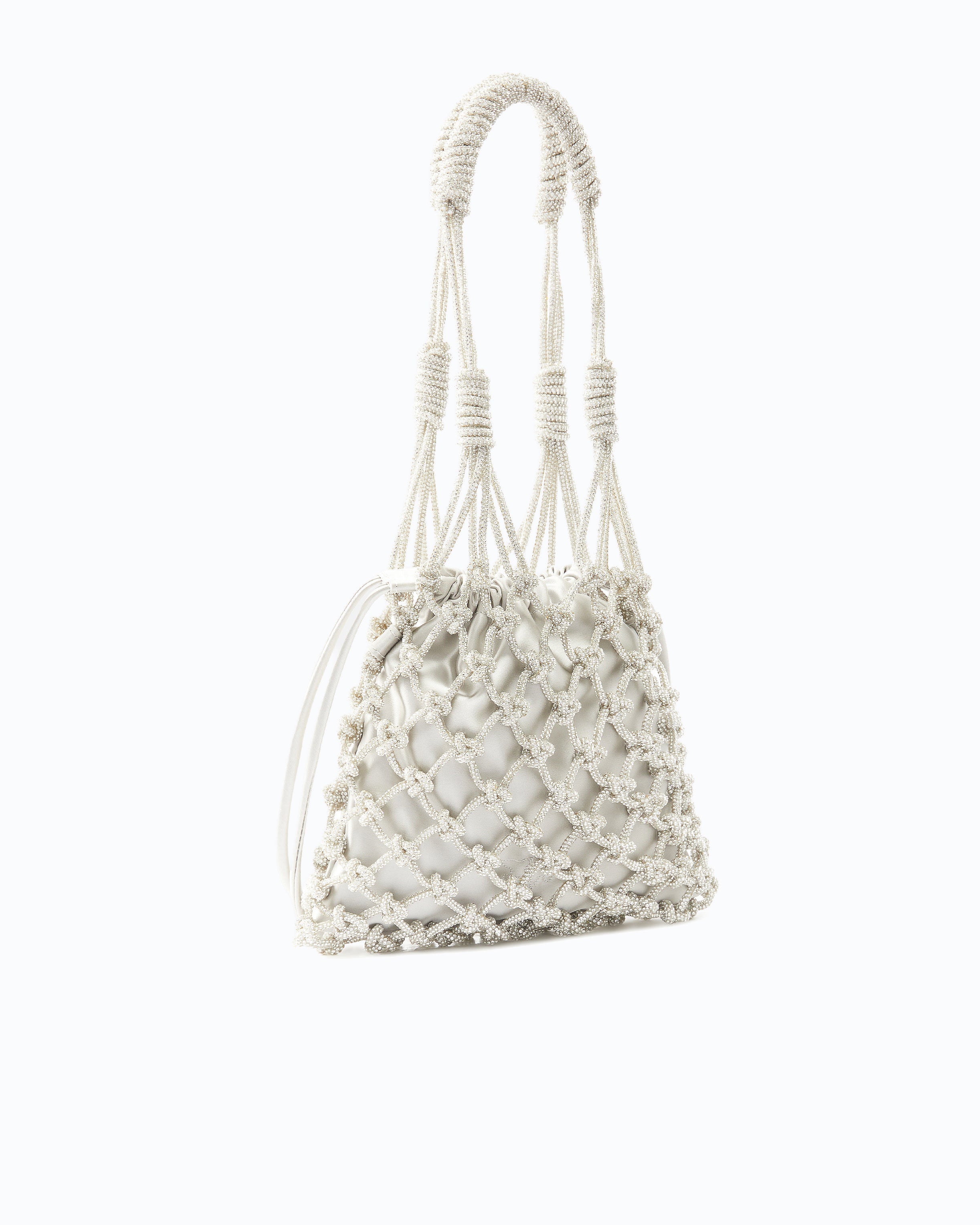 Pinko Handbag Mini torebka kryształki srebrna