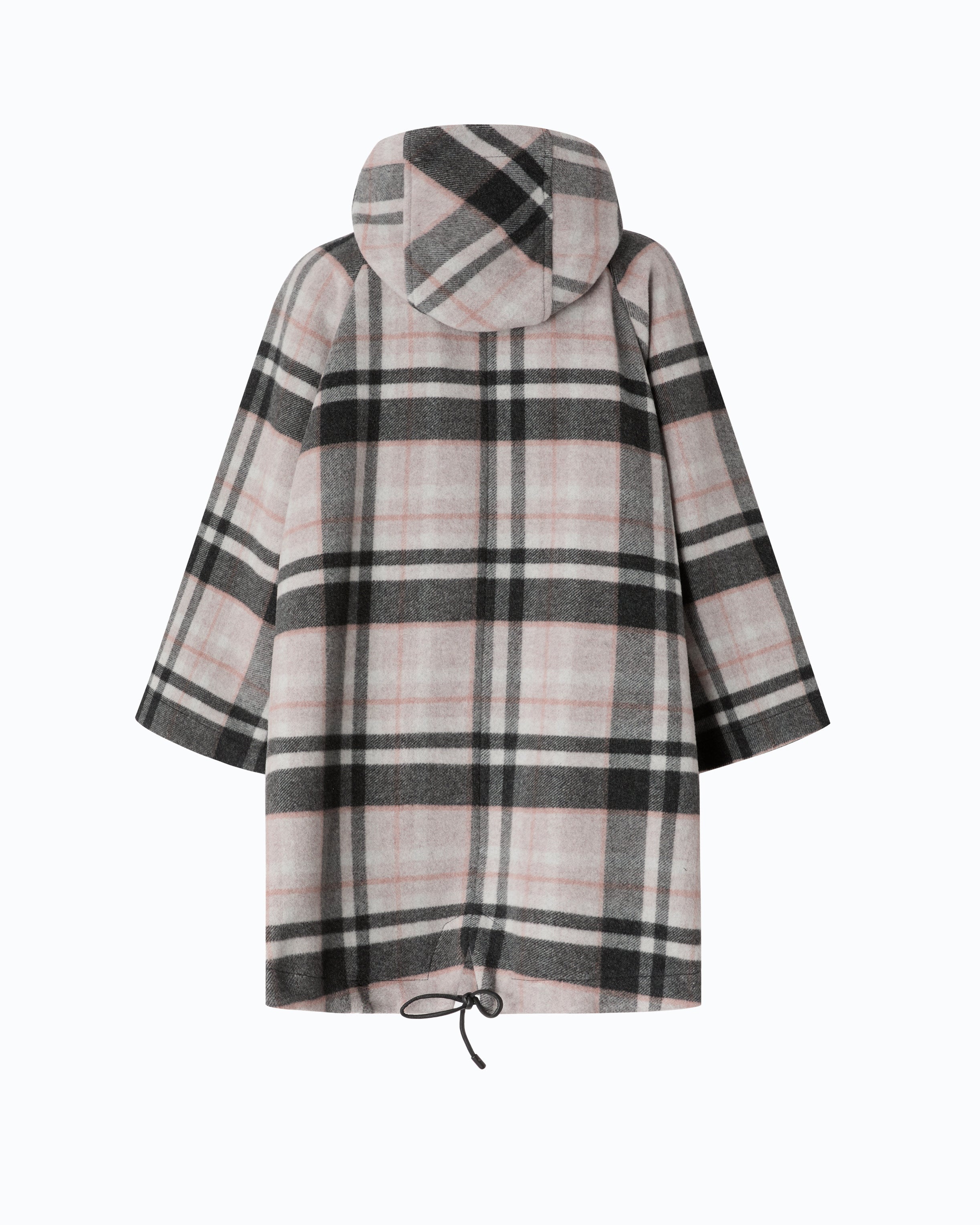 Pinko Musa Cape peleryna wełniana w kratę oversize