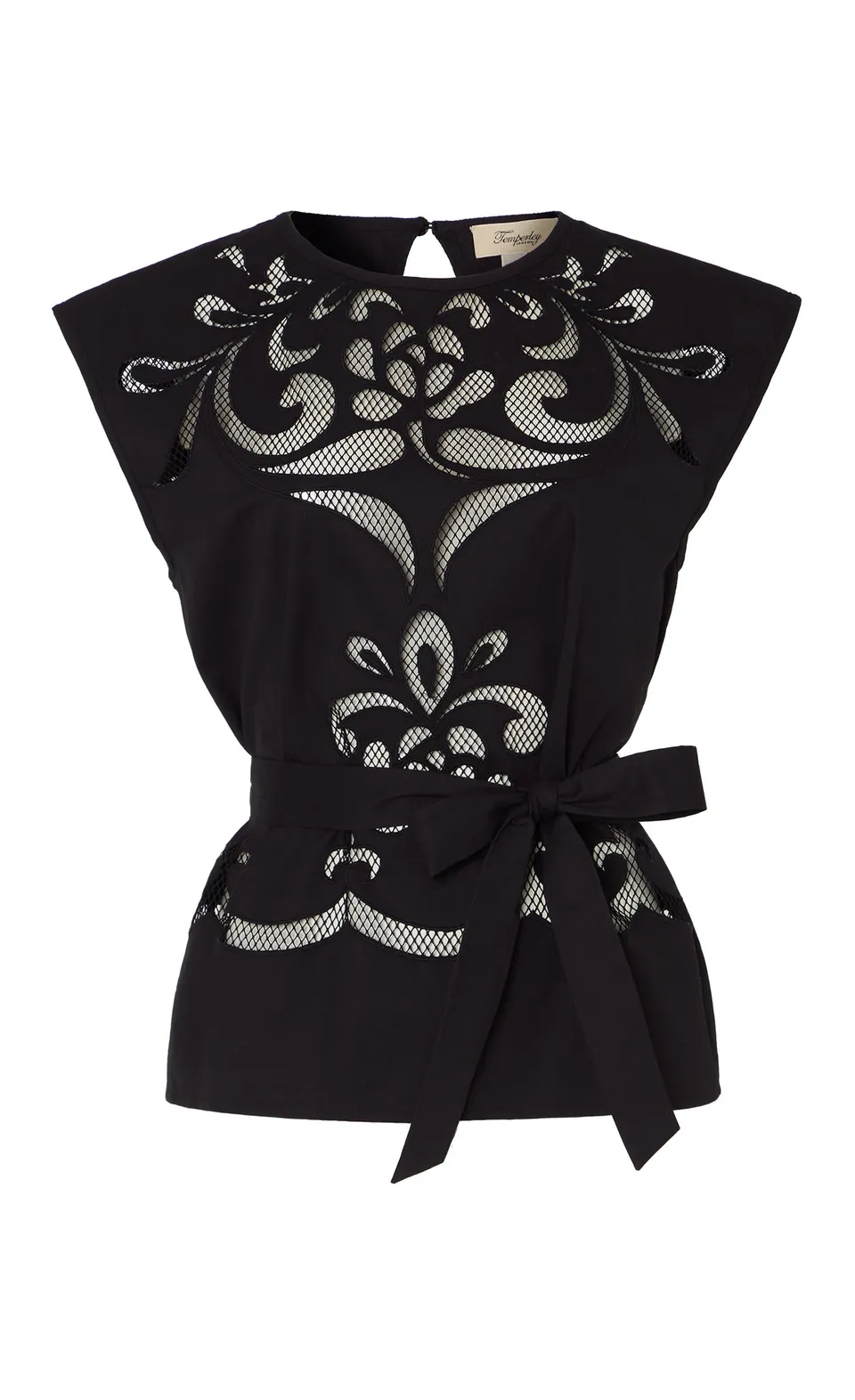 Temperley London Nelle top bawełniany czarny