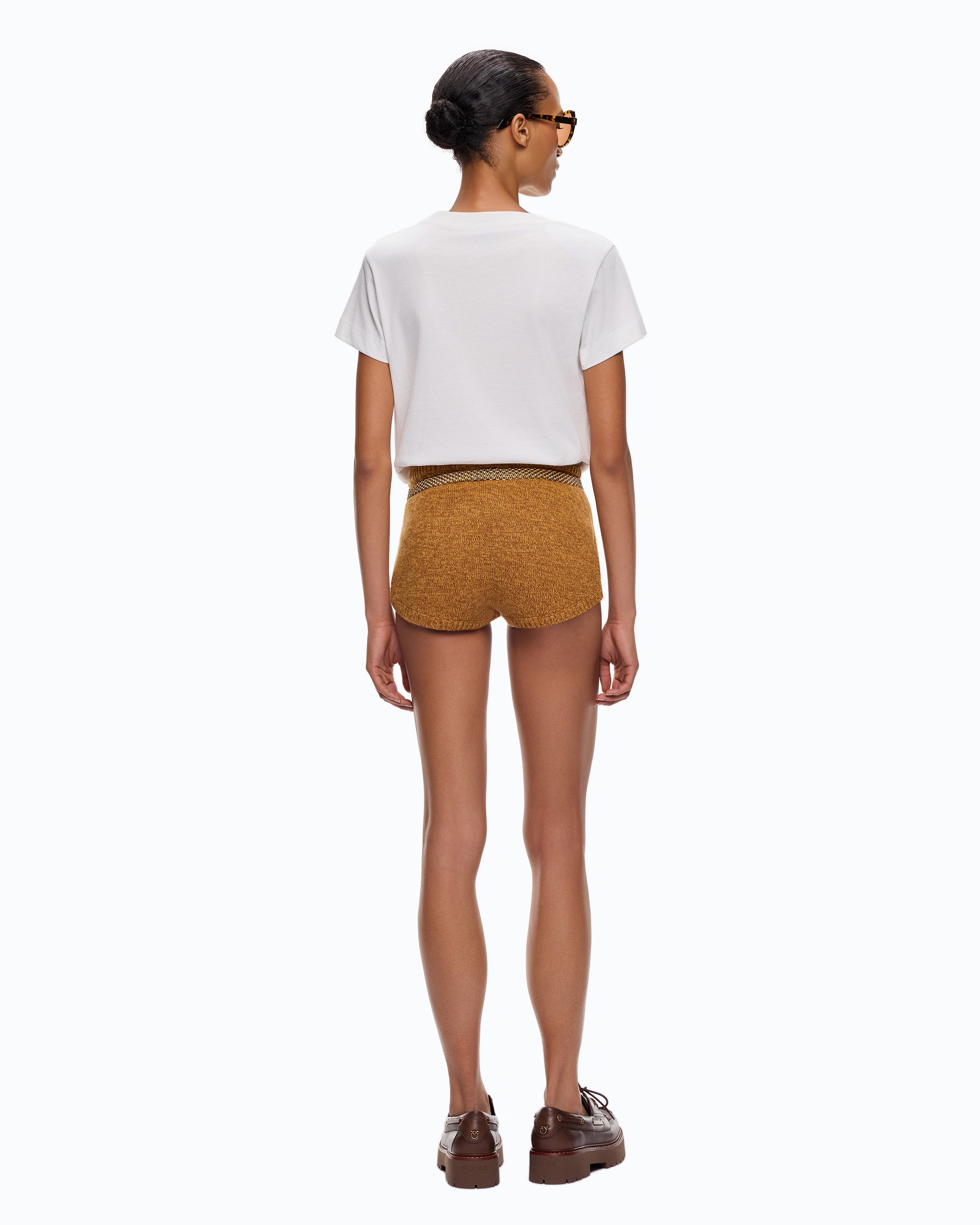Pinko Basico T-shirt koszulka czarna z kokardką